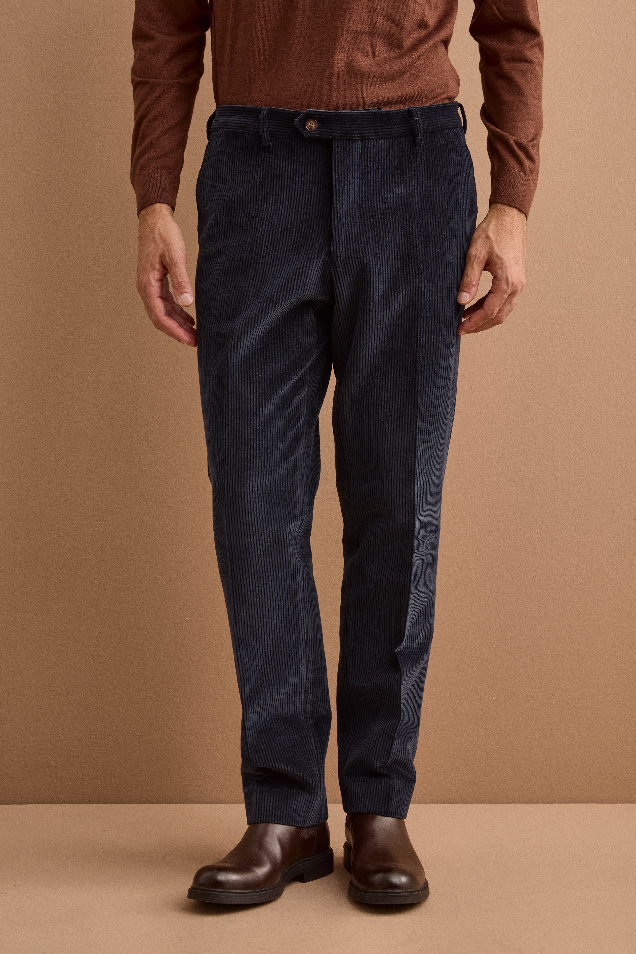Pantalone Chino in Velluto Comfort Fit - BLU