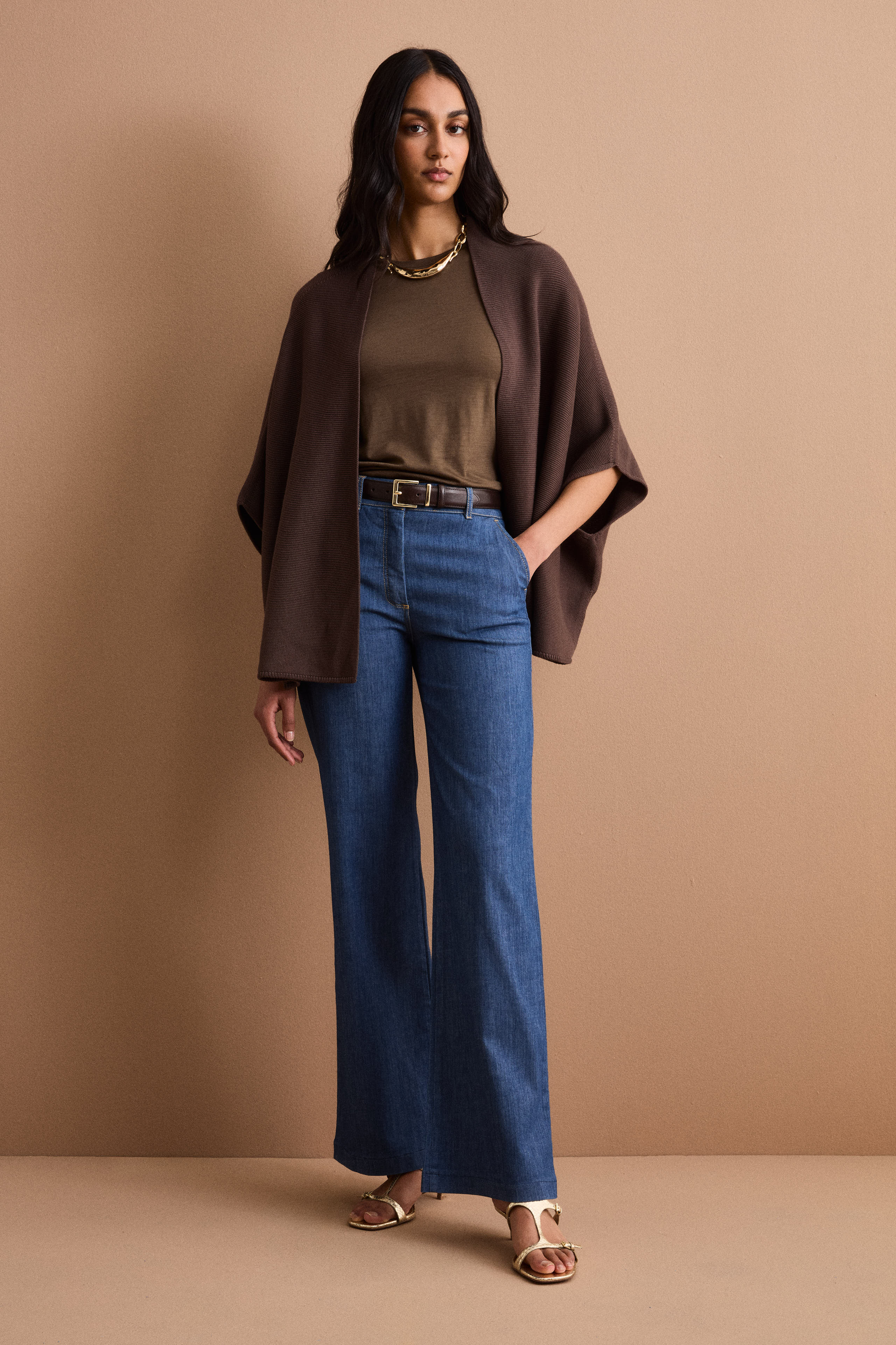 Straight-Leg-Denimhose aus Baumwollmischung - DENIM