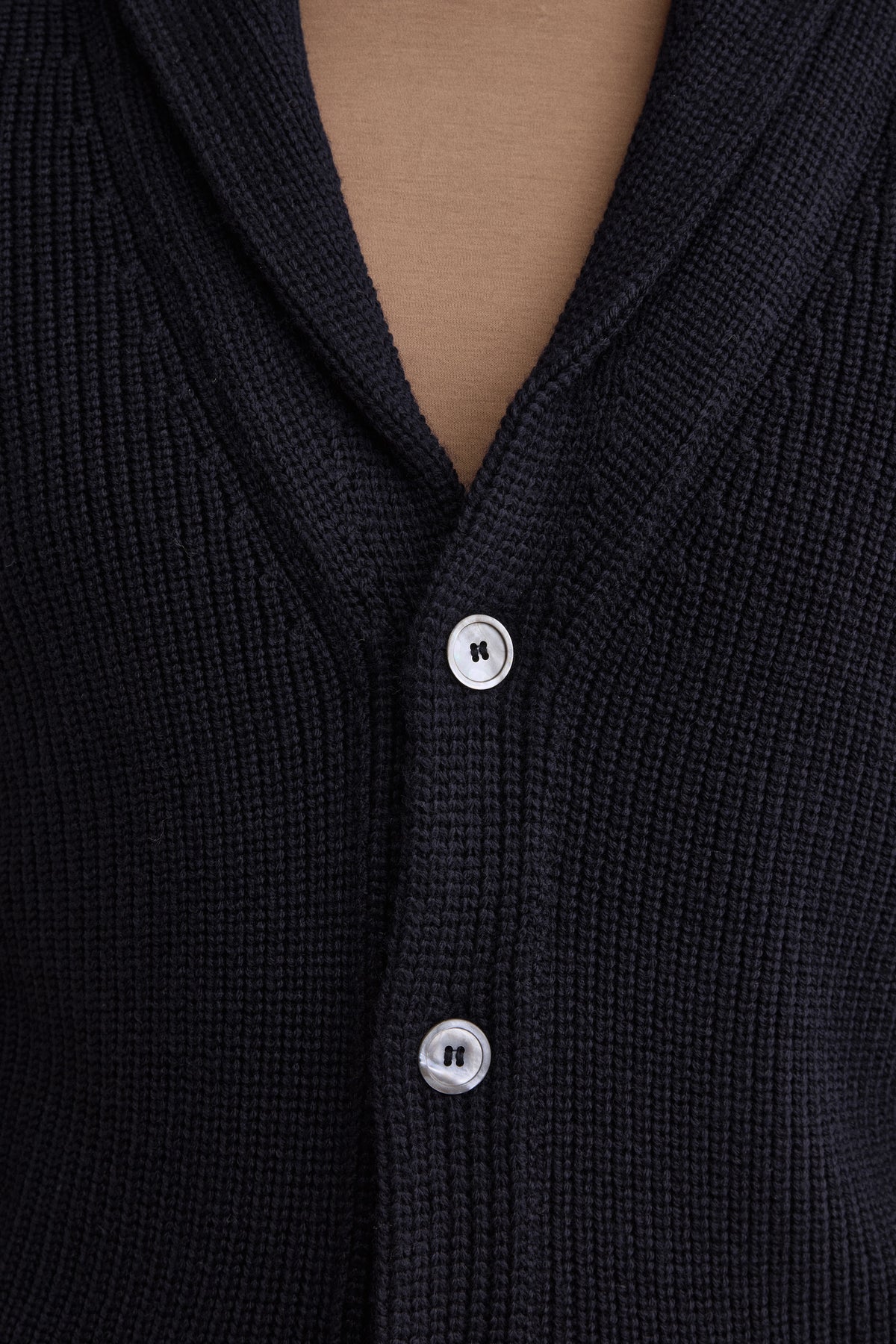 Cardigan en Laine Mérinos à Côte Anglaise - BLEU