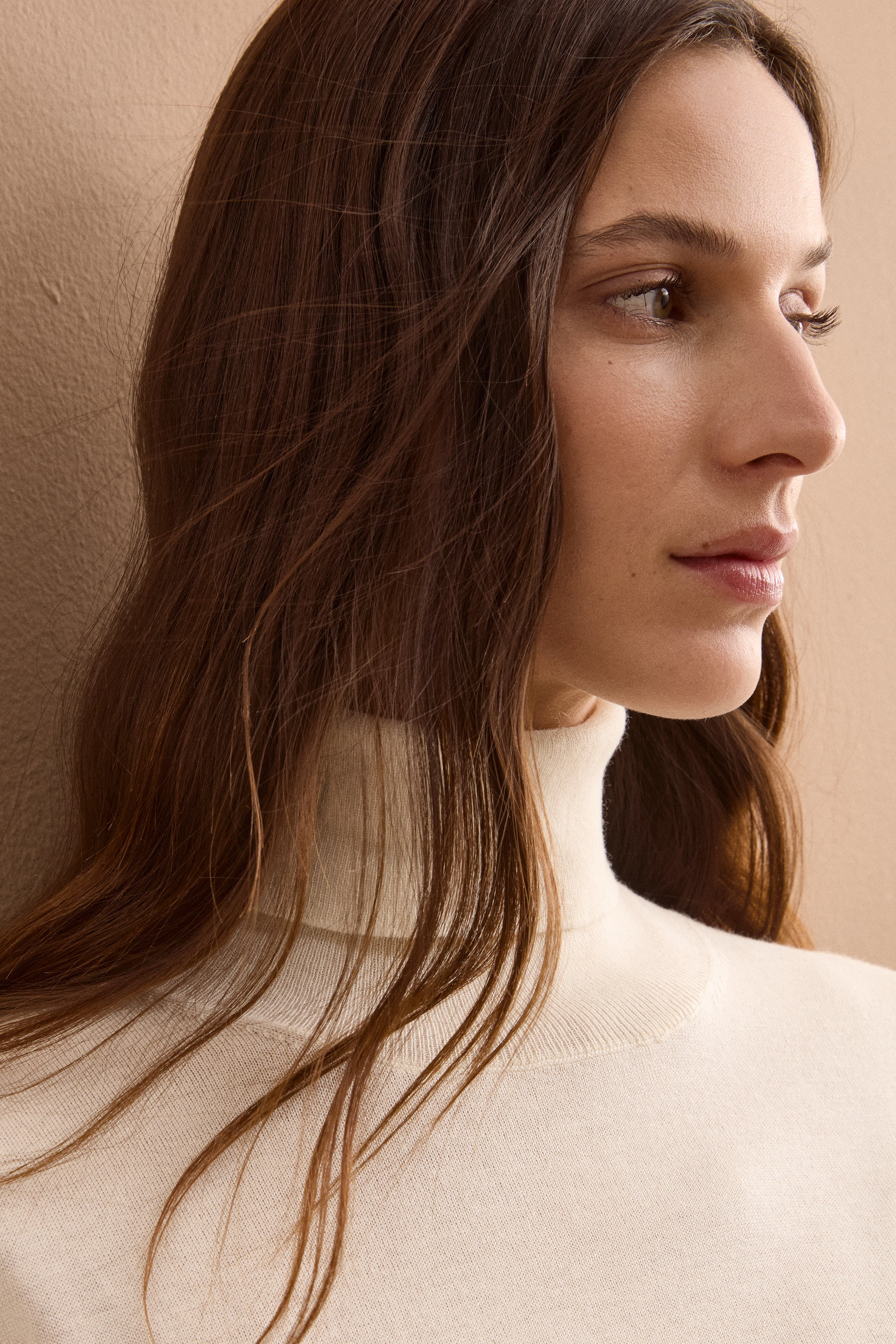 Extrafine Silk and Cashmere Turtleneck Sweater - CREAM