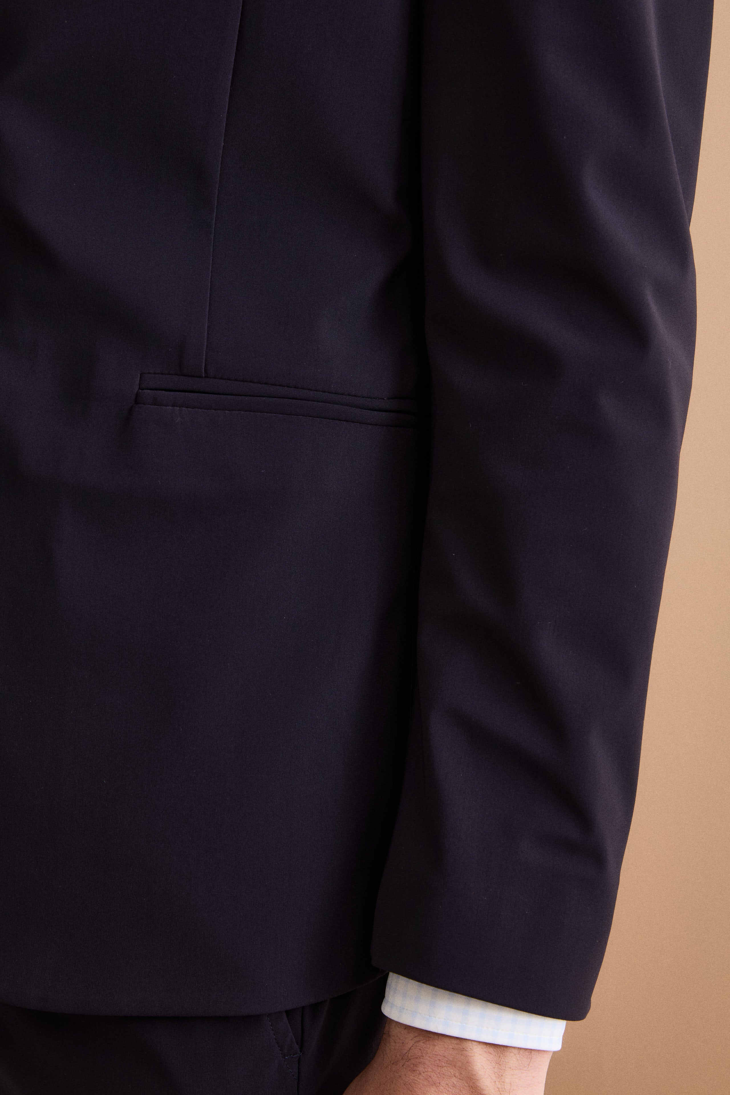 Halbgefütterter Einreihiger Anzug aus Jersey - BLAU