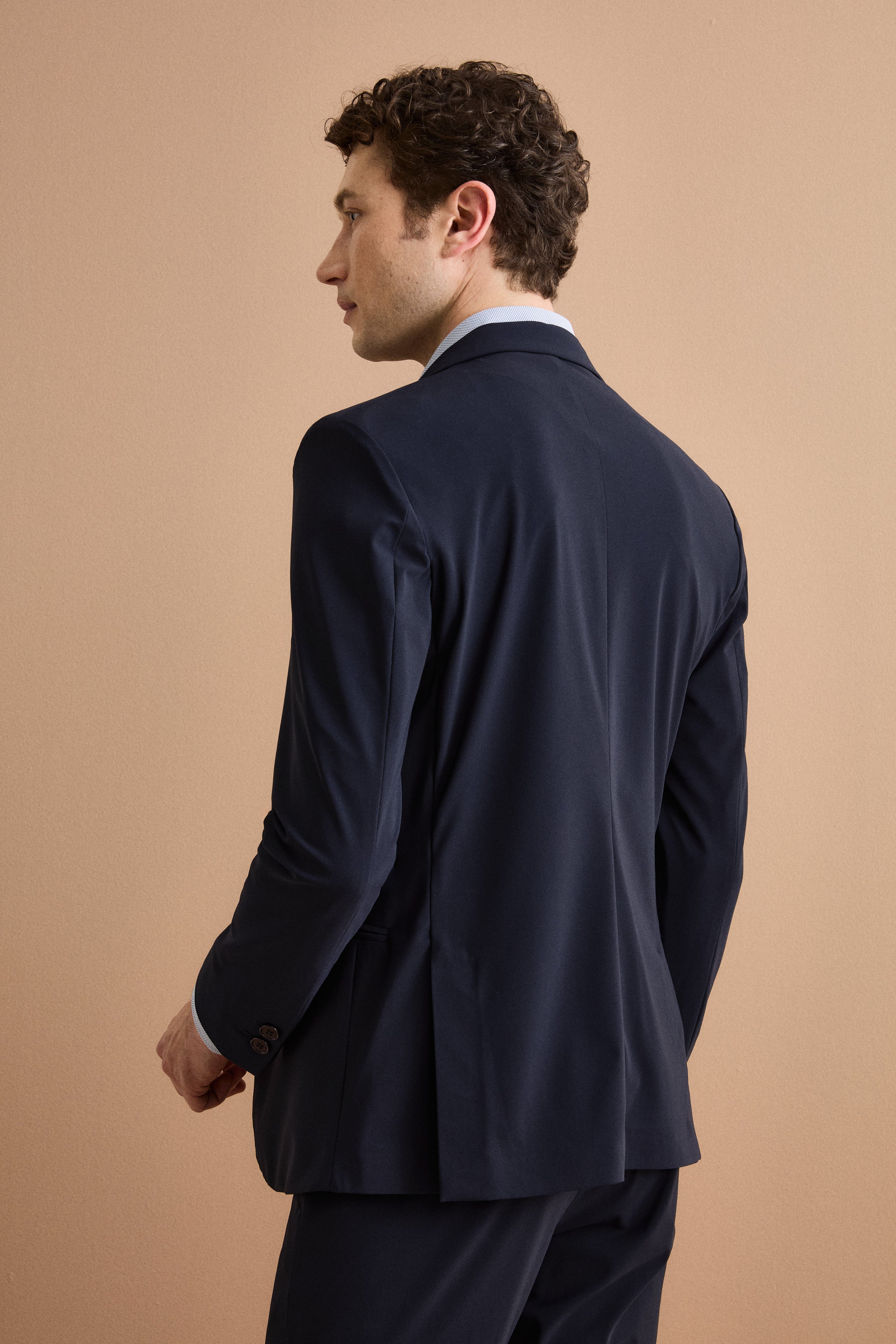 Halbgefütterter Einreihiger Anzug aus Jersey - -