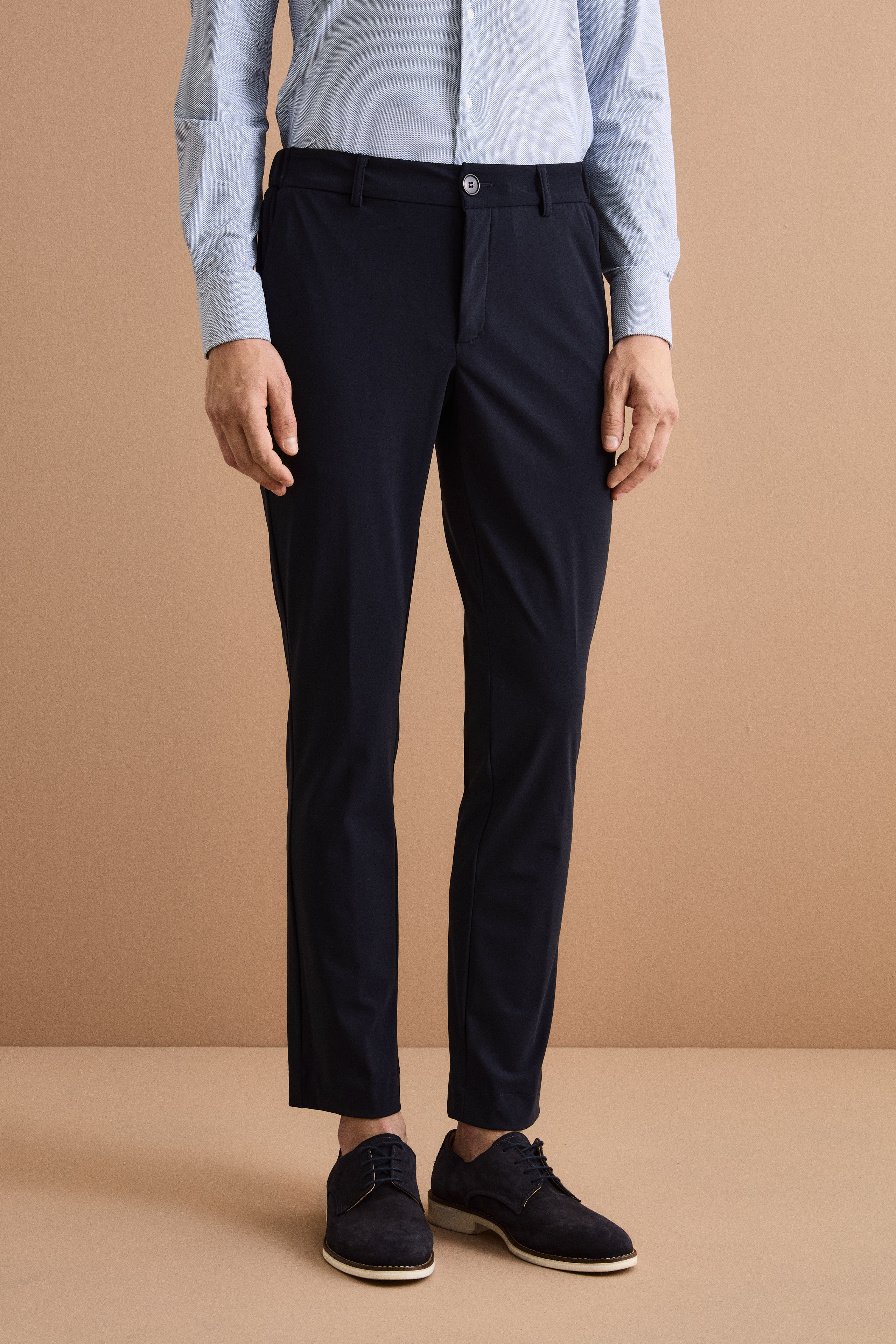 Halbgefütterter Einreihiger Anzug aus Jersey - -