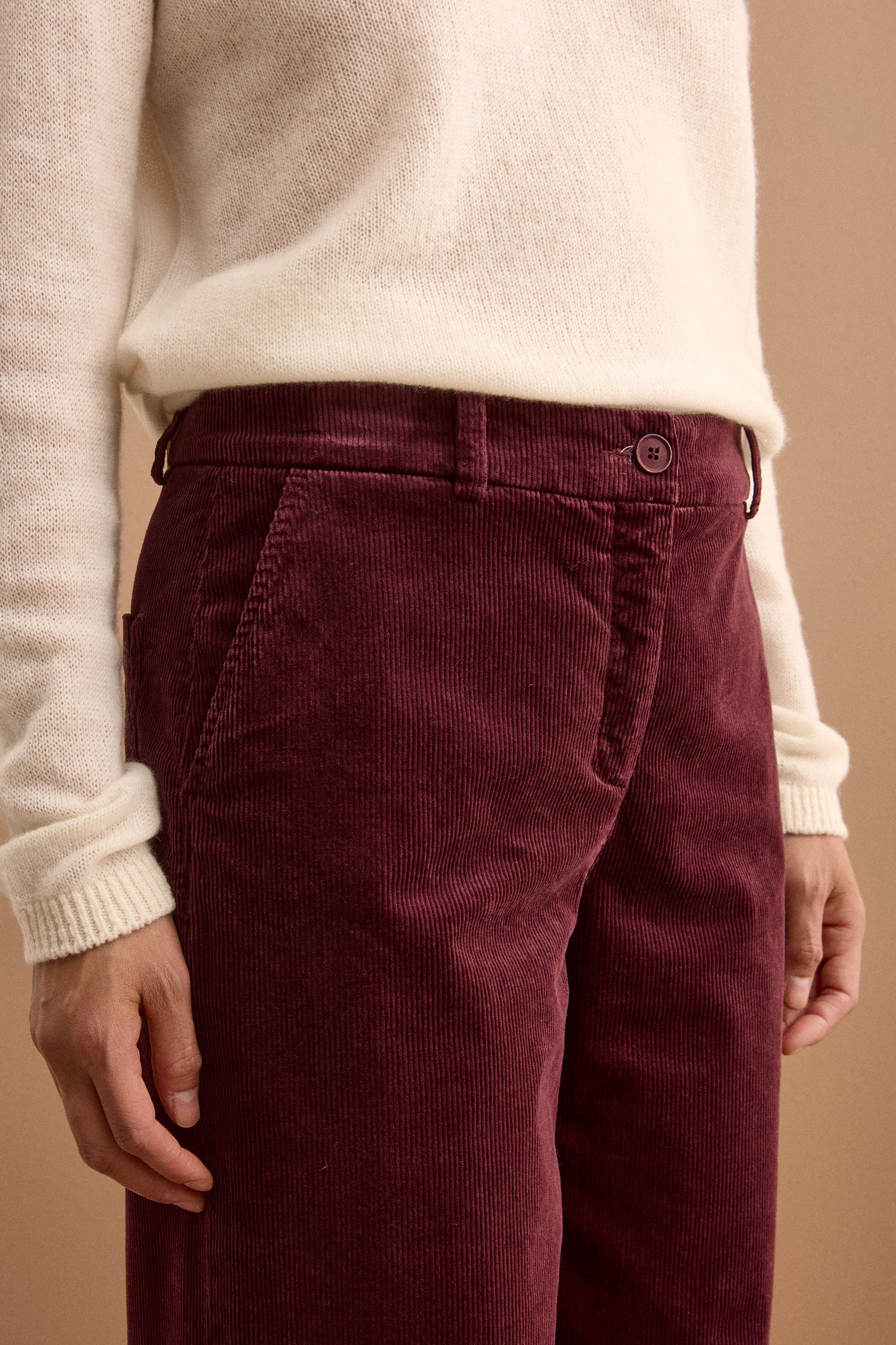 Pantalone in Velluto a Gamba Larga - BORDEAUX