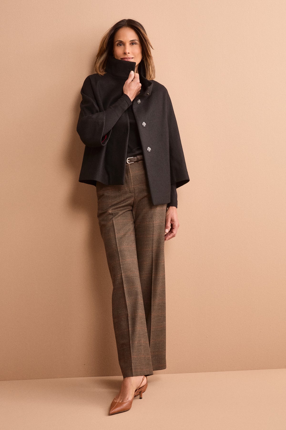 Cappotto Corto Sfoderato in Puro Cashmere - NERO