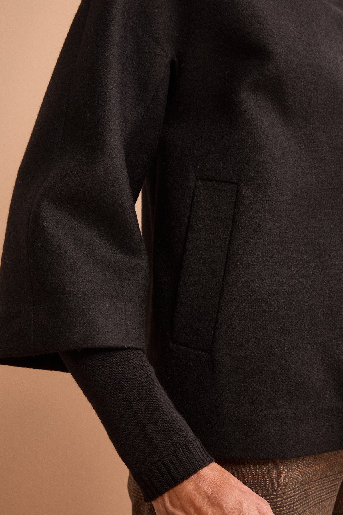 Cappotto Corto Sfoderato in Puro Cashmere - NERO