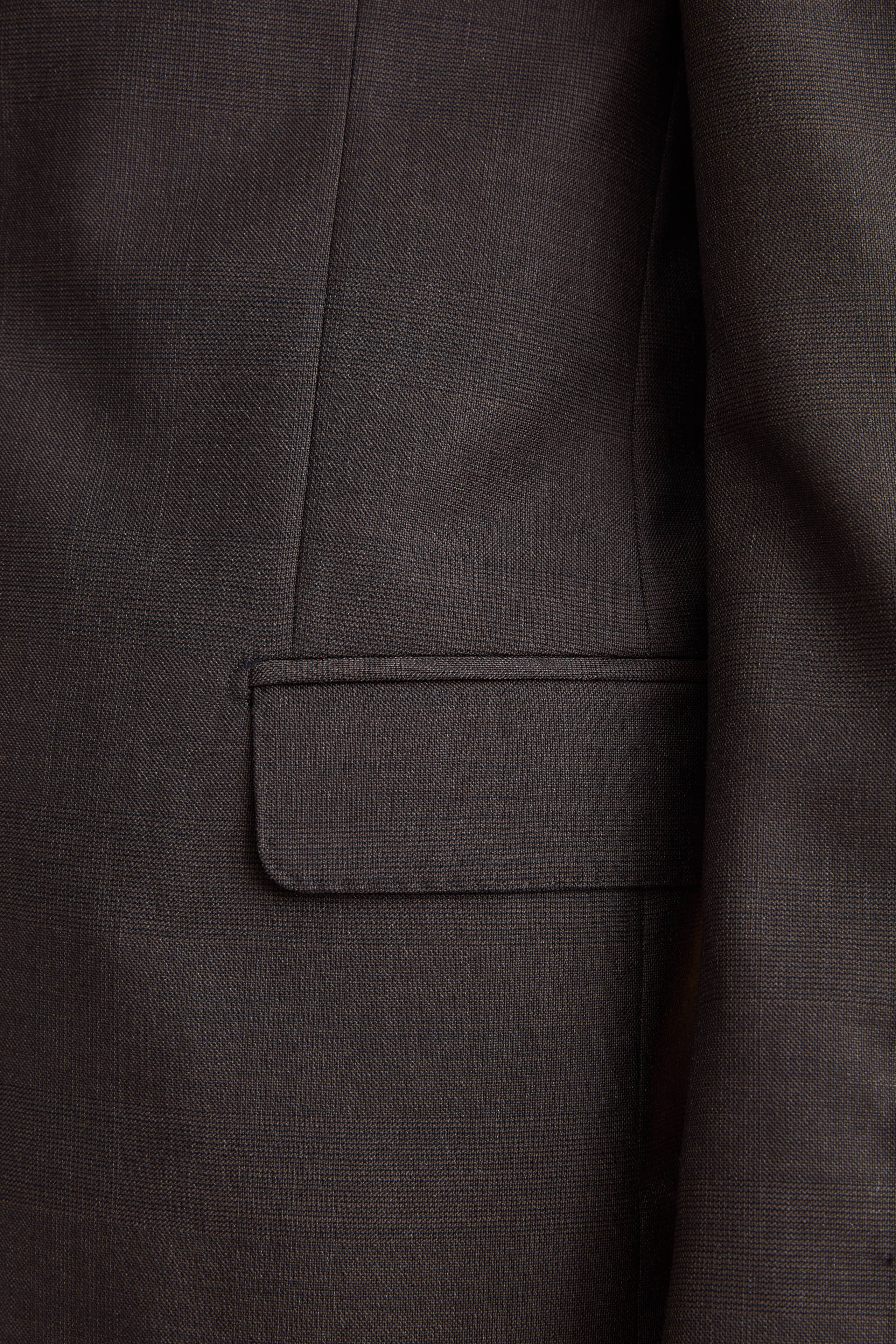 Prince of Wales virgin wool regular-fit suit - Brown Wales