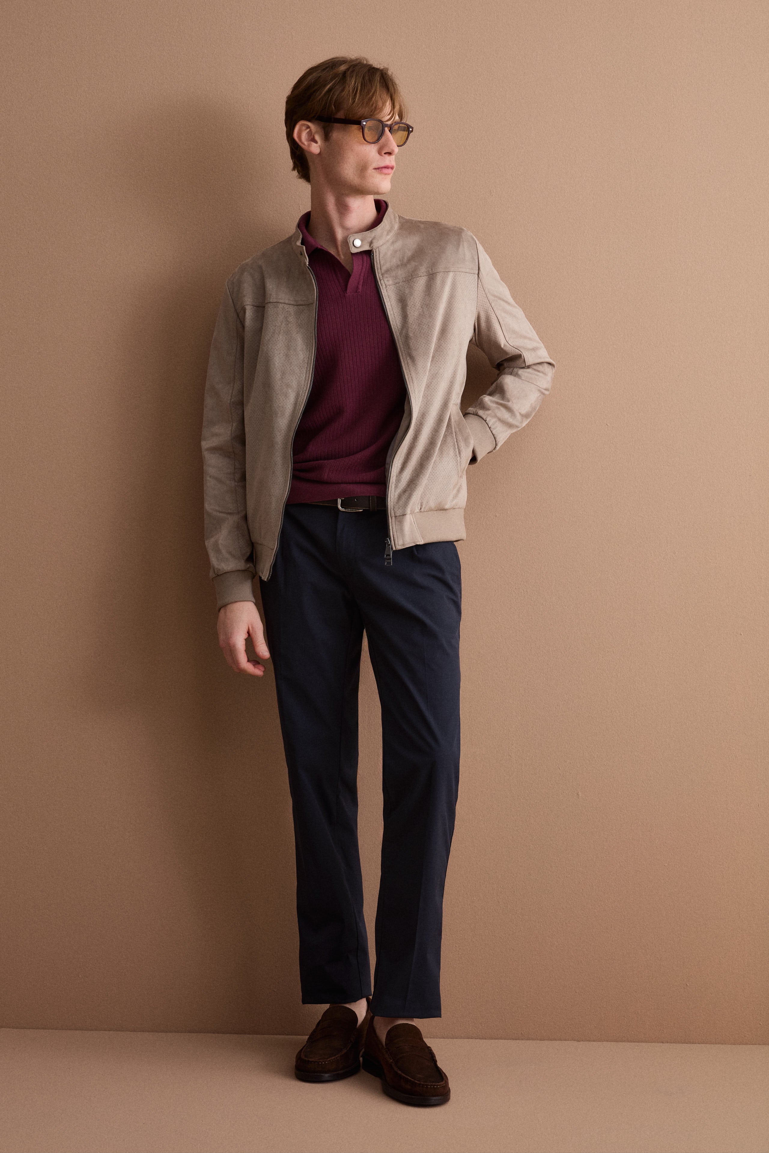 Pantalone Tecnico con Pinces in Misto Cotone - BLU