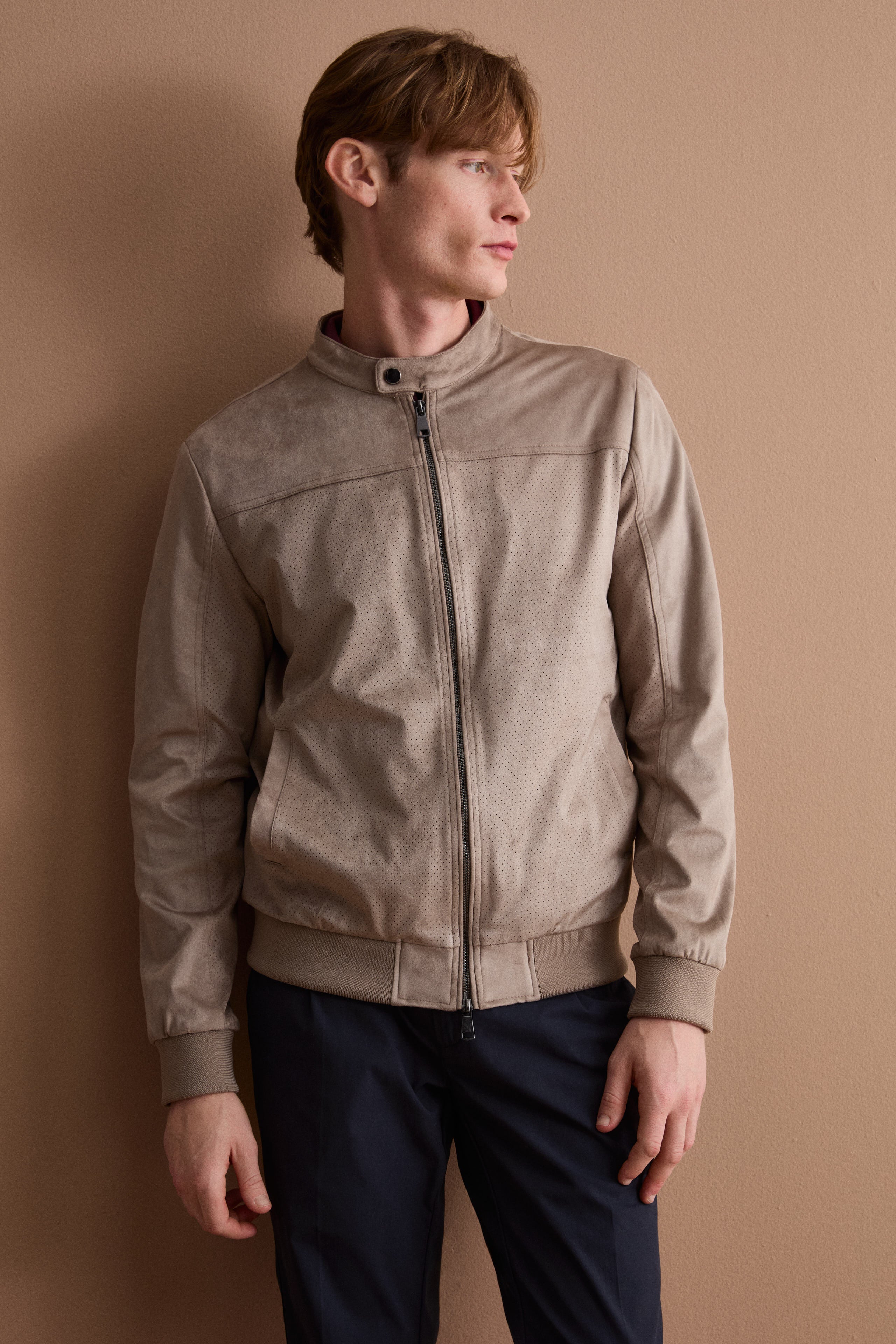 Giubbotto Regular Fit Scamosciato in Alcantara - CORDA