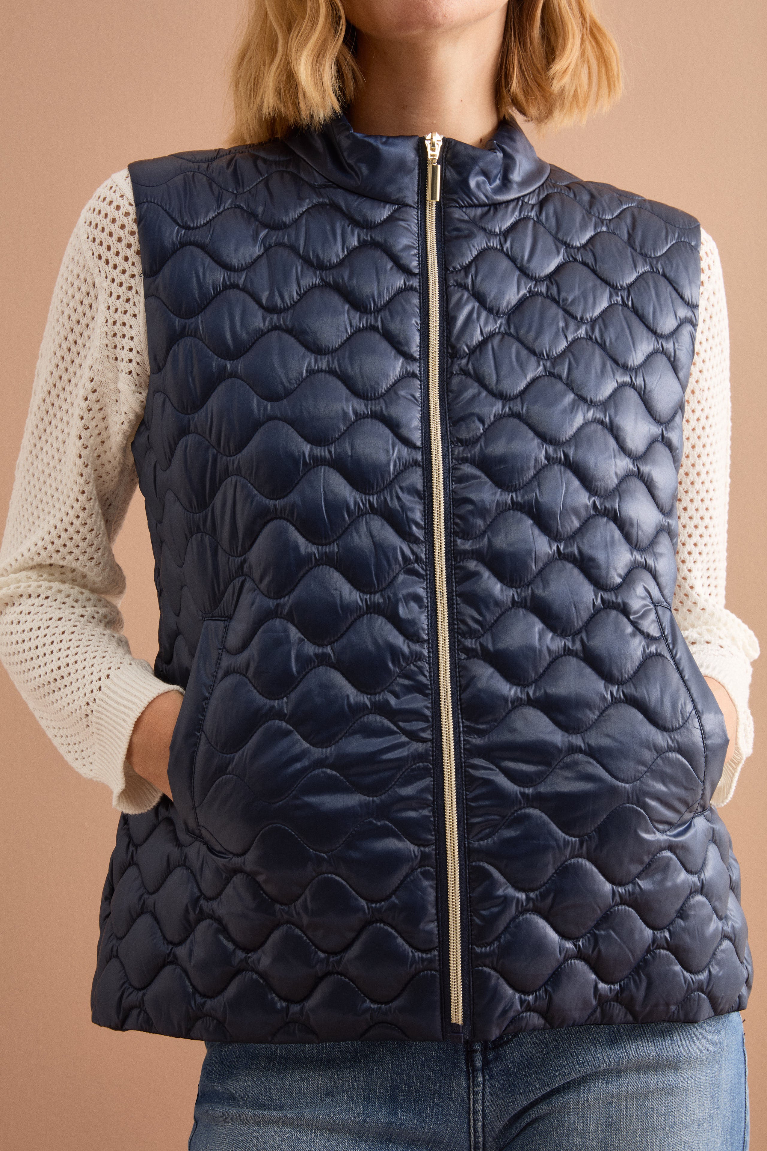 Wasserabweisende Jacke mit Kapuze und herausnehmbarer Weste - BLAU
