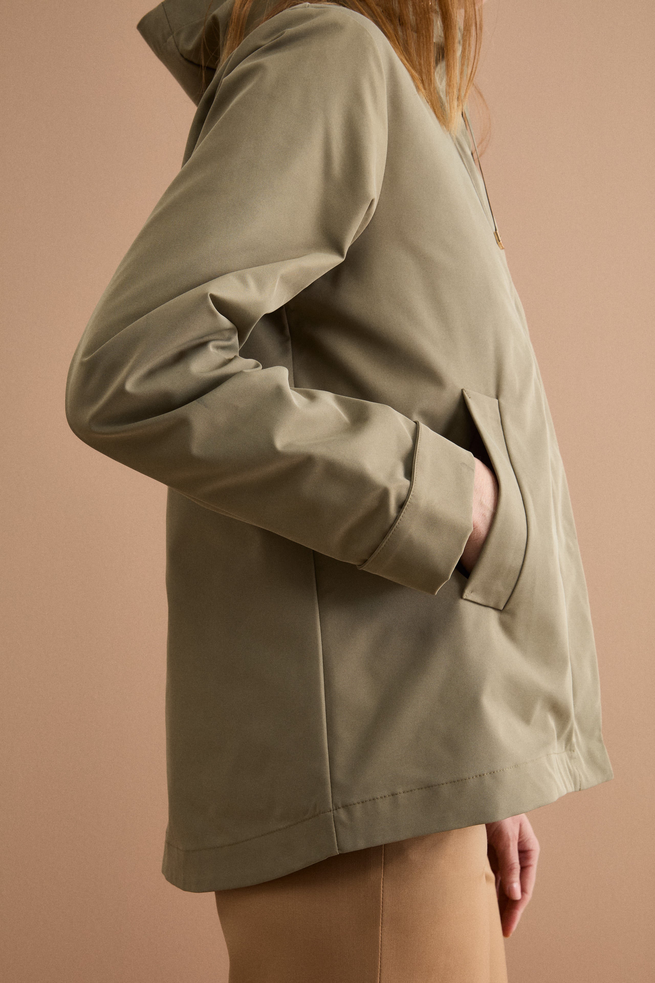 Wasserabweisende Jacke mit Kapuze und herausnehmbarer Weste - Militärgrün