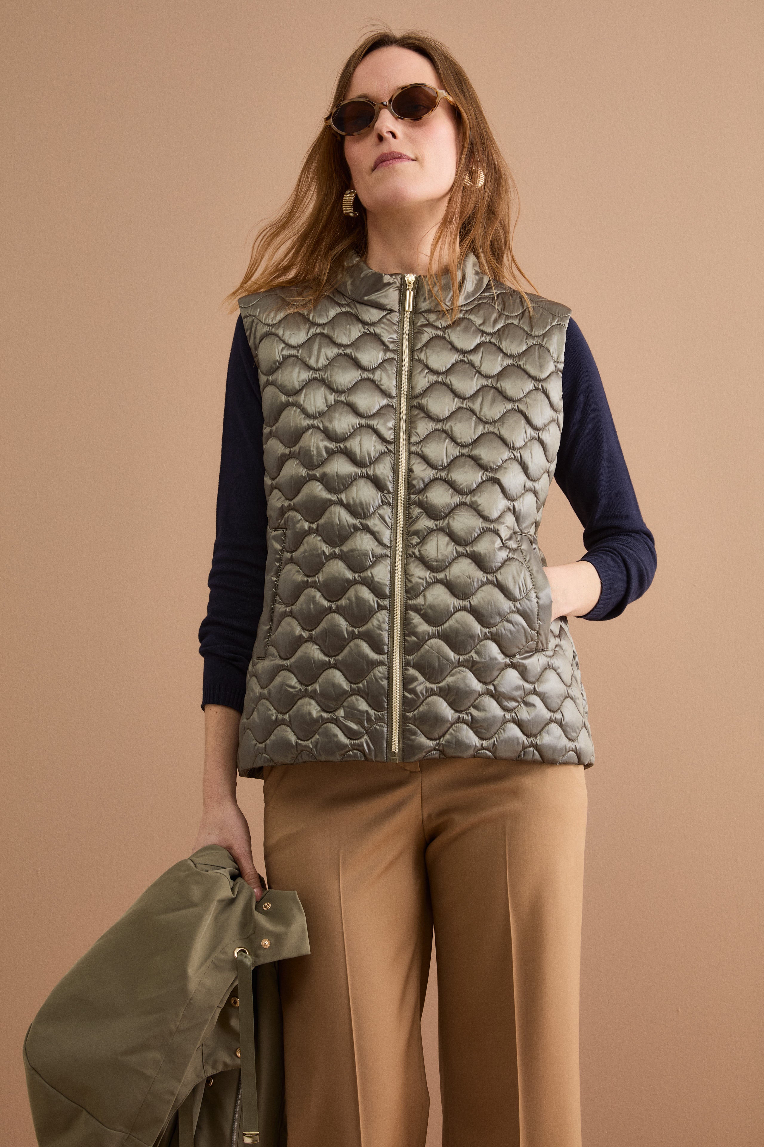 Giubbotto Impermeabile con Cappuccio e Gilet Removibile - VERDE MILITARE