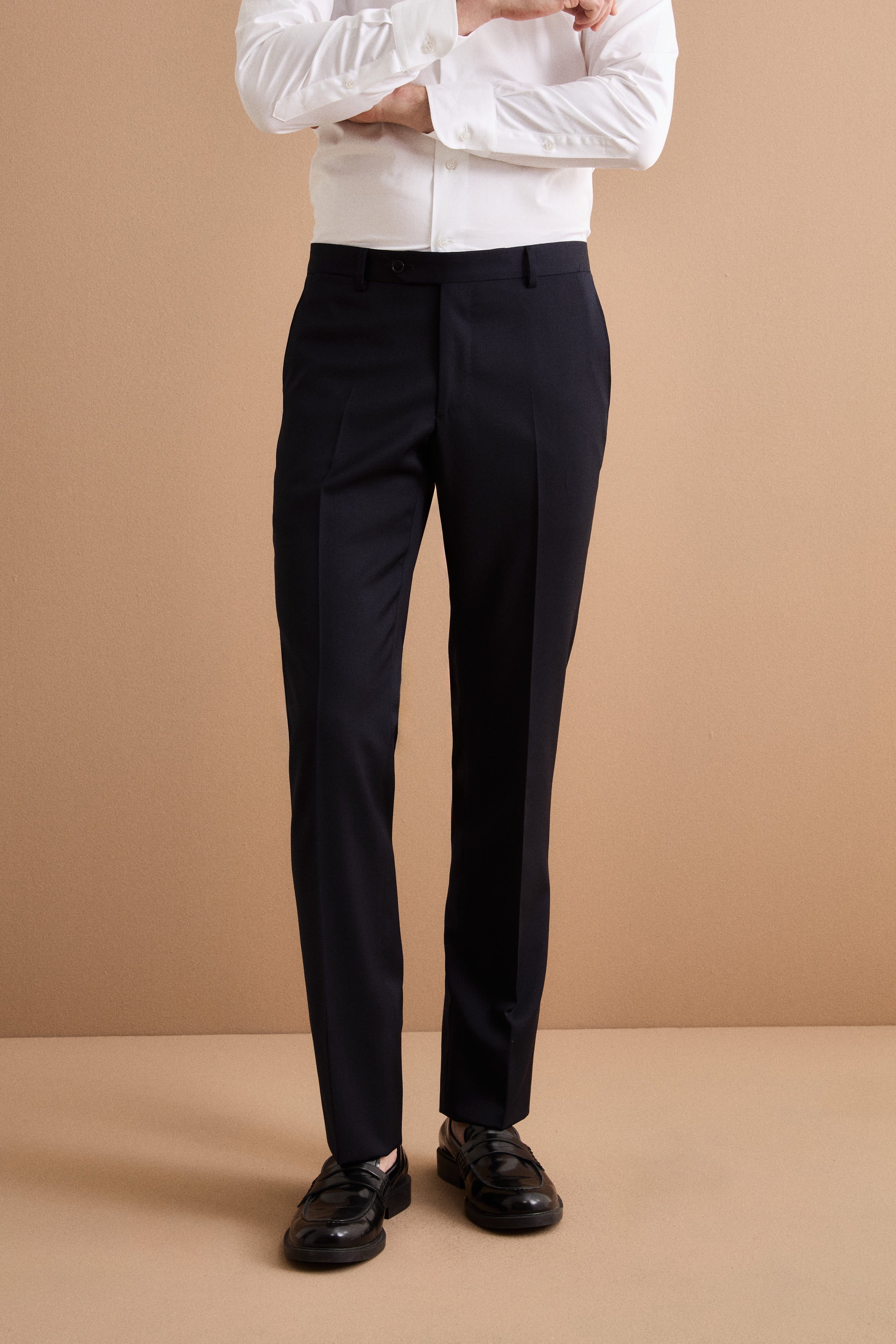 Gefütterter Zweireihiger Anzug aus Reiner Schurwolle - BLAU