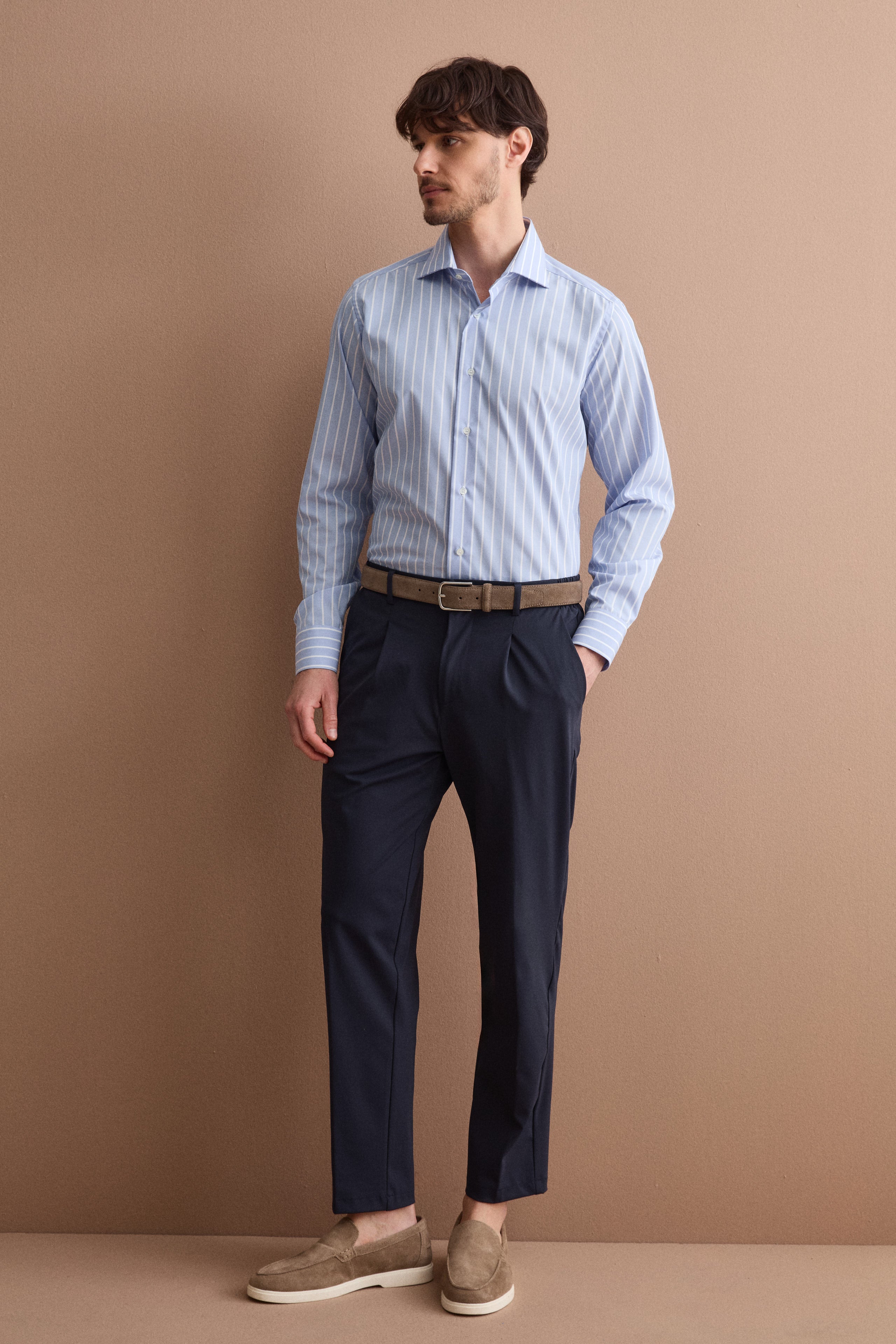 Slim Fit Technische Hose mit Elastischem Bund - BLAU