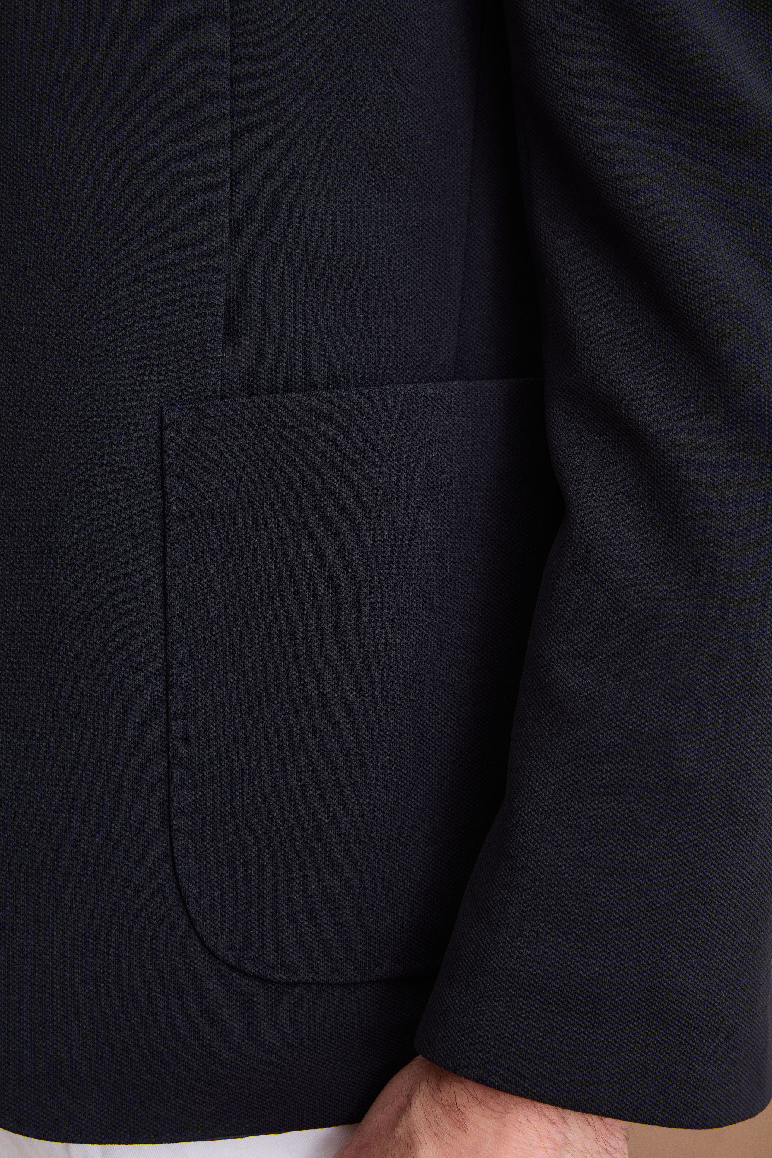 Slim Fit Halbgefütterte Jacke mit Klassischem Revers - BLAU