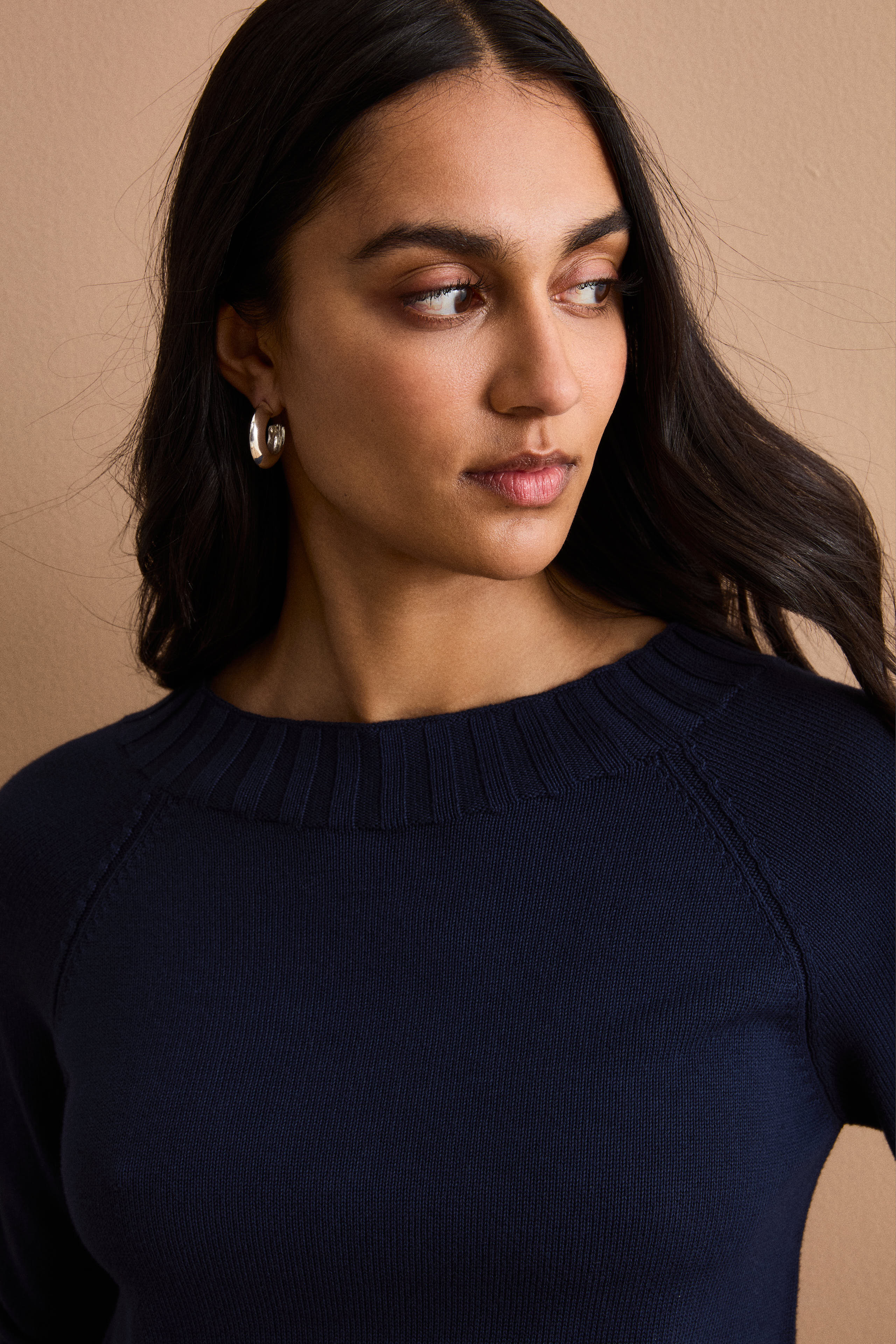 Maglia Barchetta in Cotone con Manica Raglan - BLU