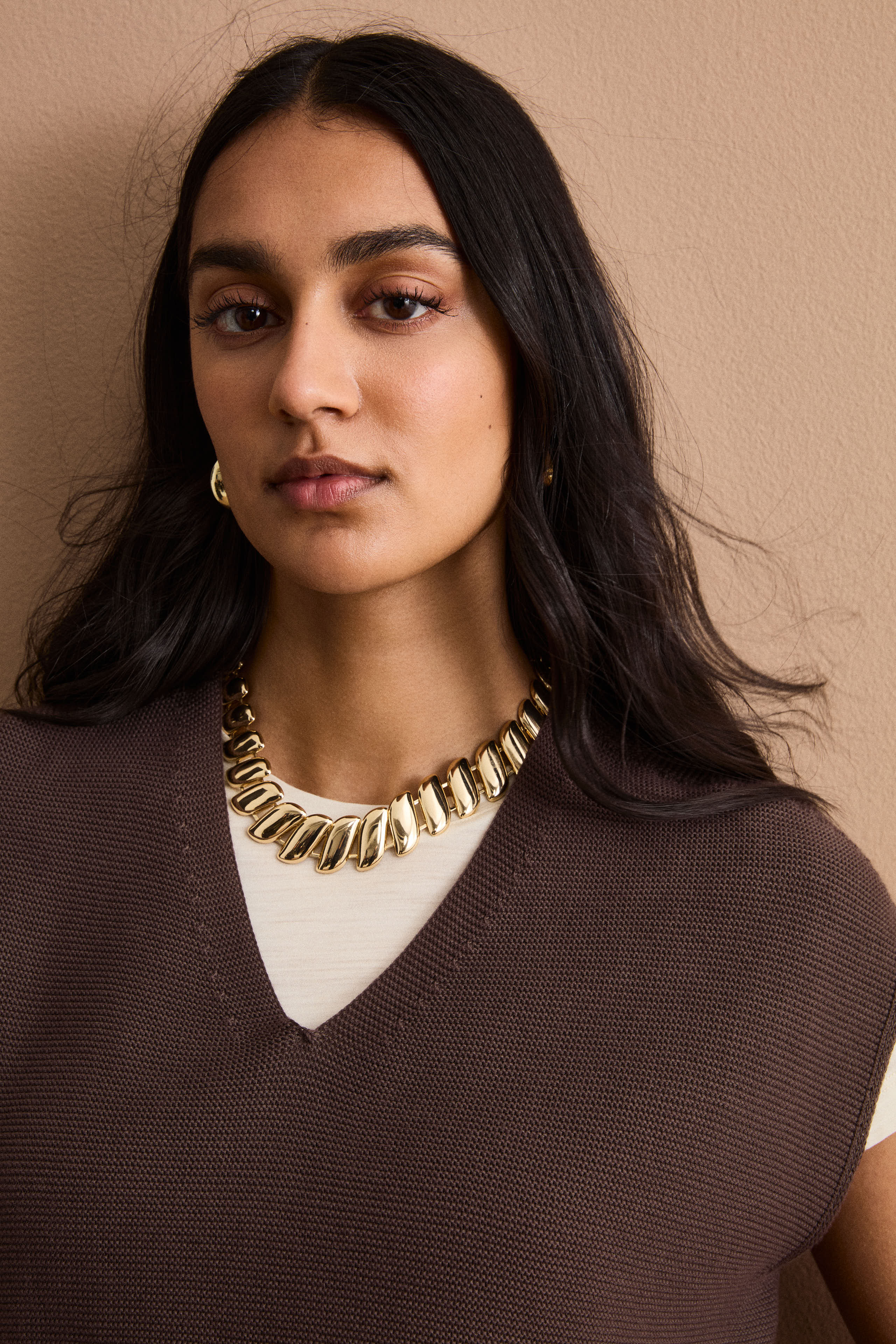 Gilet Links con Scollo a V in Cotone - TERRA