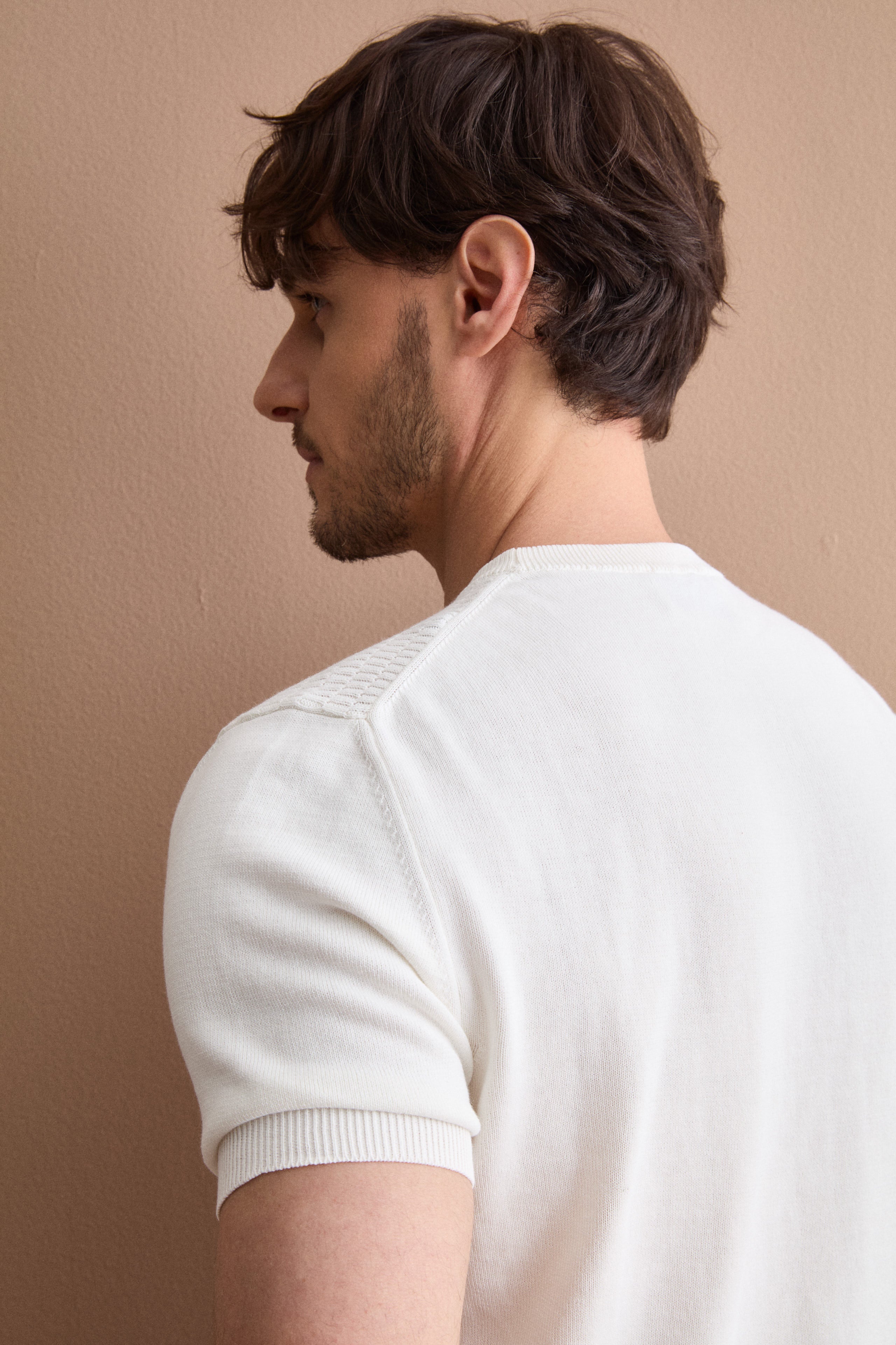 Casual cotton crêpe knit - WHITE