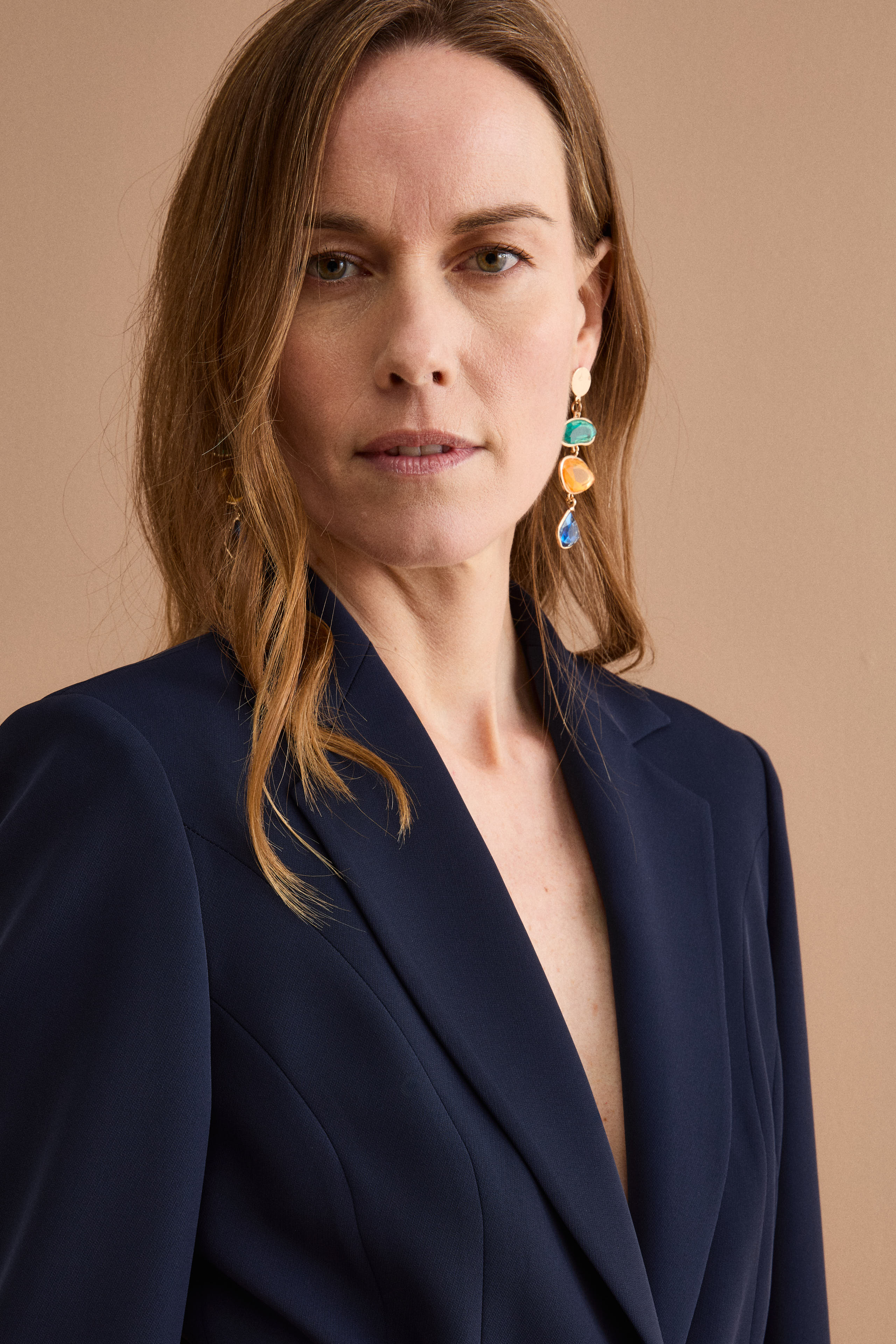 Giacca Elegante da Cerimonia in Cady con Cintura - BLU