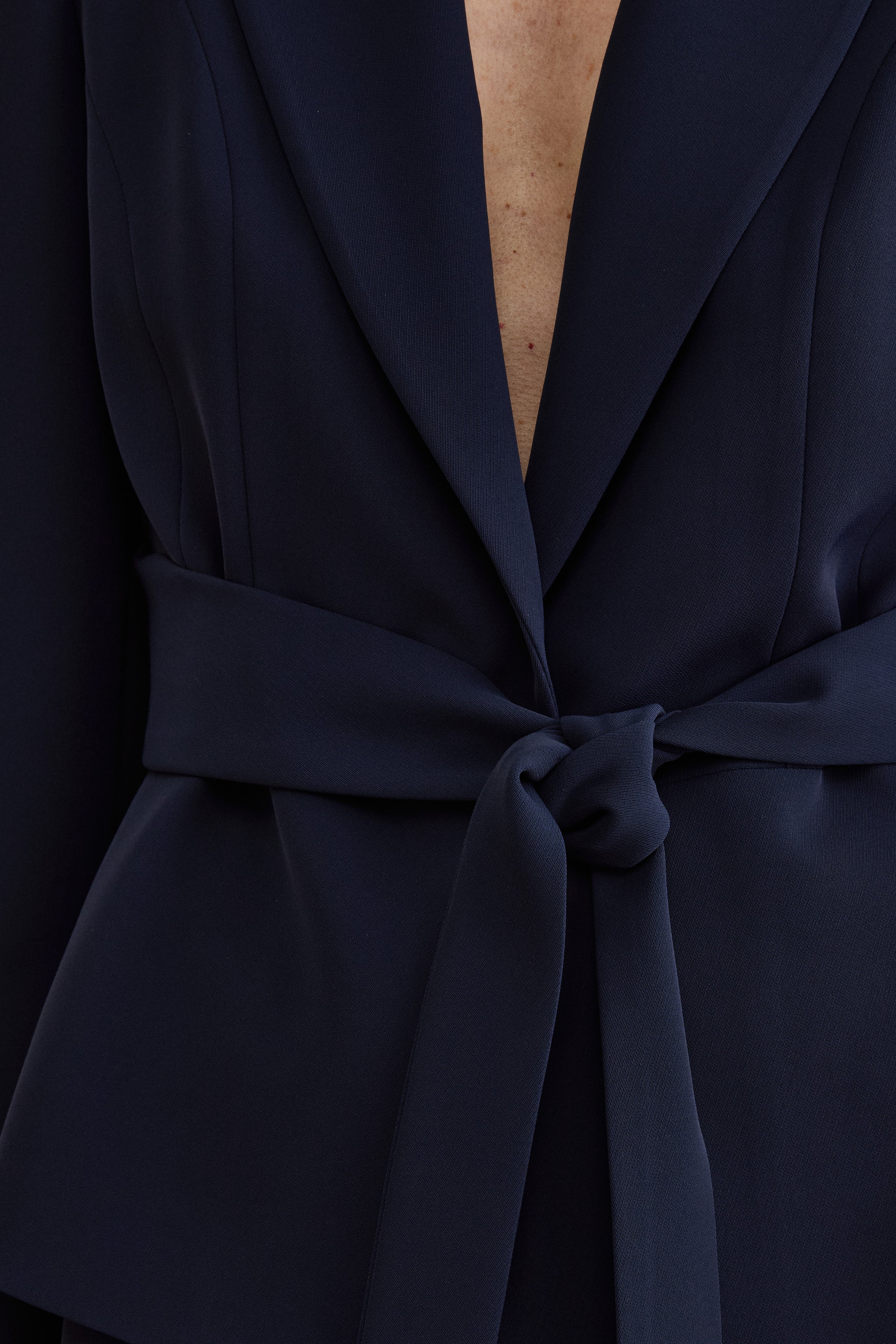 Eleganter Cady-Blazer für festliche Anlässe mit Gürtel - BLAU