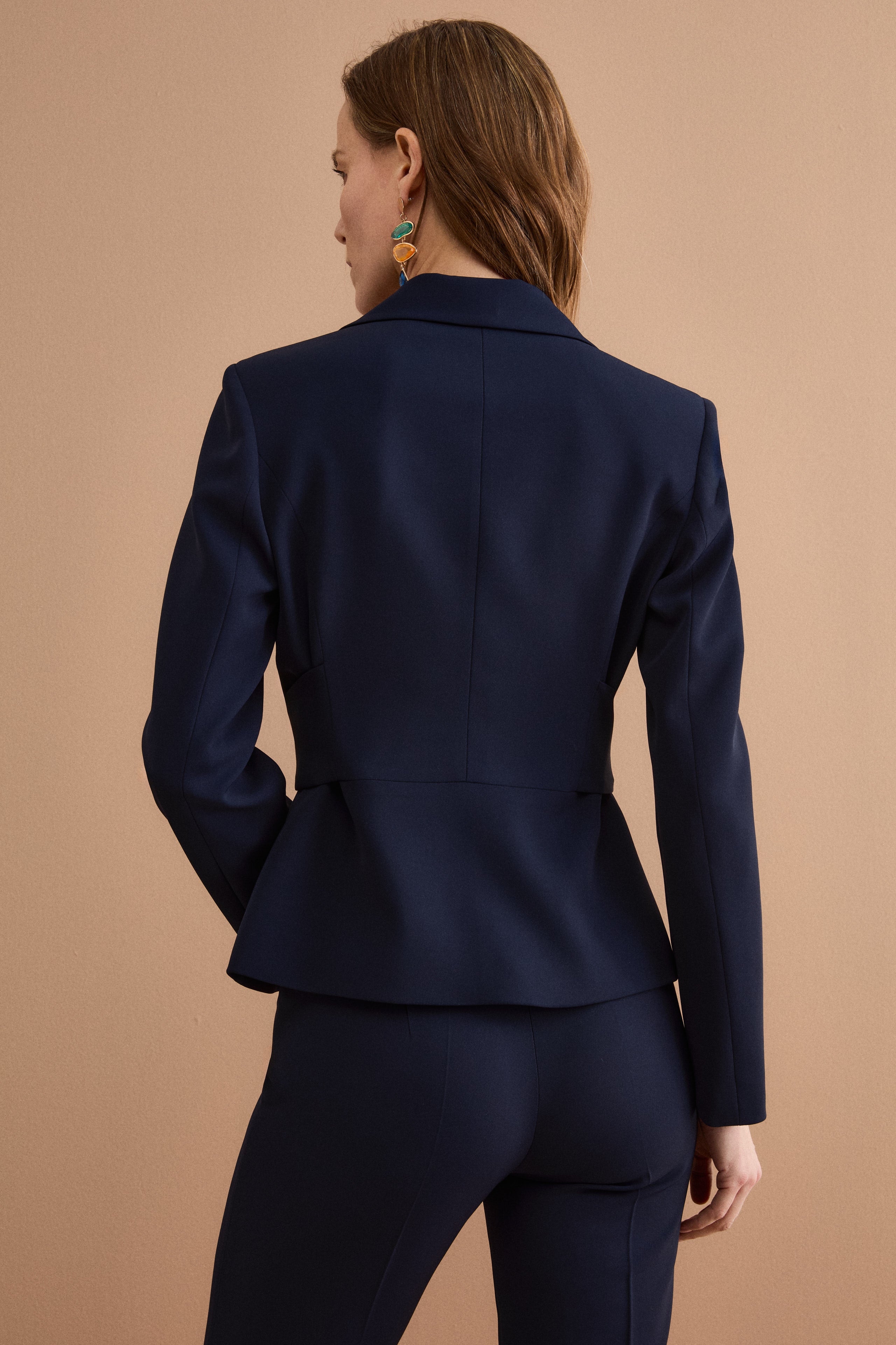 Eleganter Cady-Blazer für festliche Anlässe mit Gürtel - BLAU