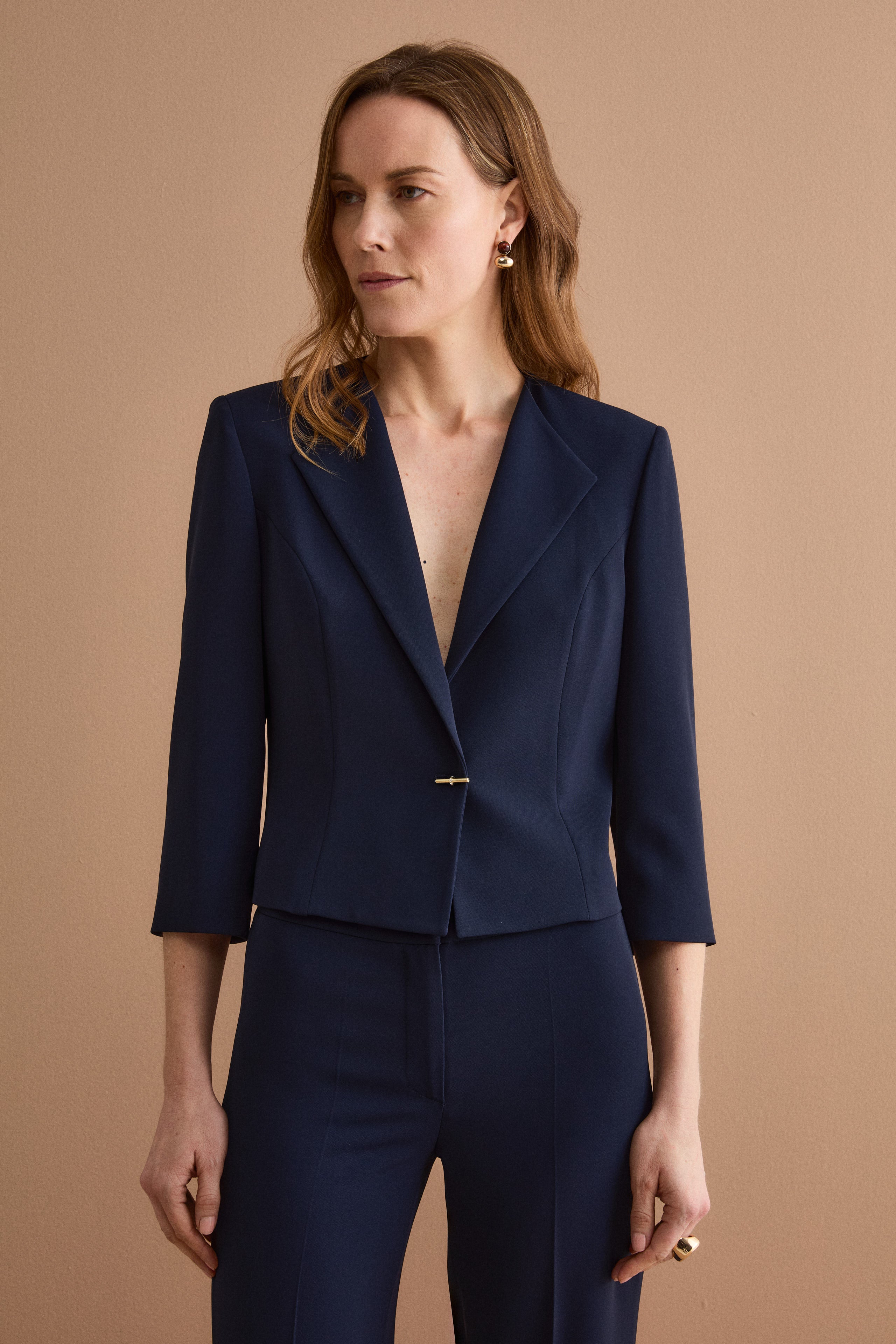 Bolero Sciancrato da Cerimonia in Cady - BLU