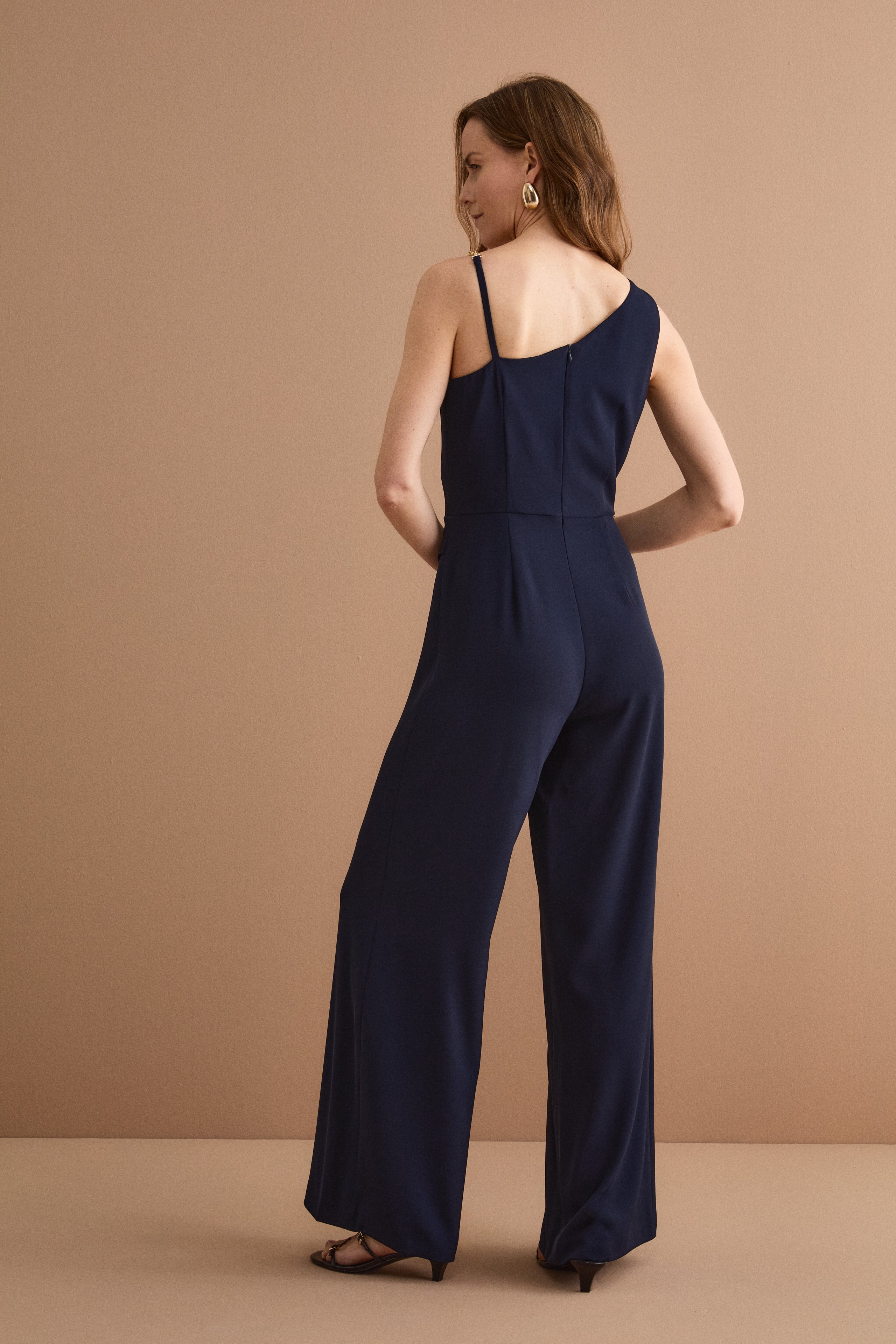 Eleganter Cady-Jumpsuit für festliche Anlässe mit Strass - BLAU