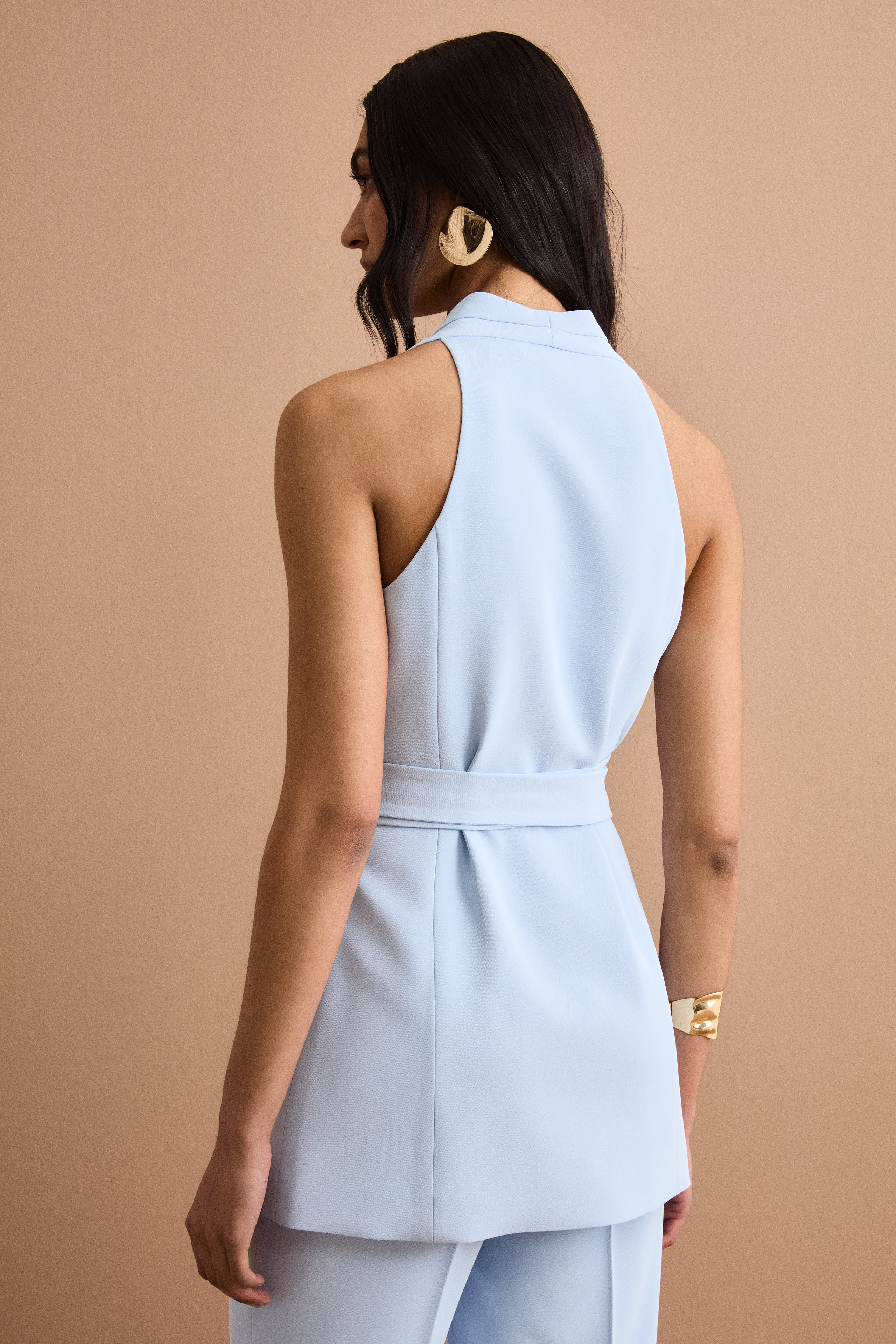 Cady-Weste für festliche Anlässe mit Gürtel - Hellblau