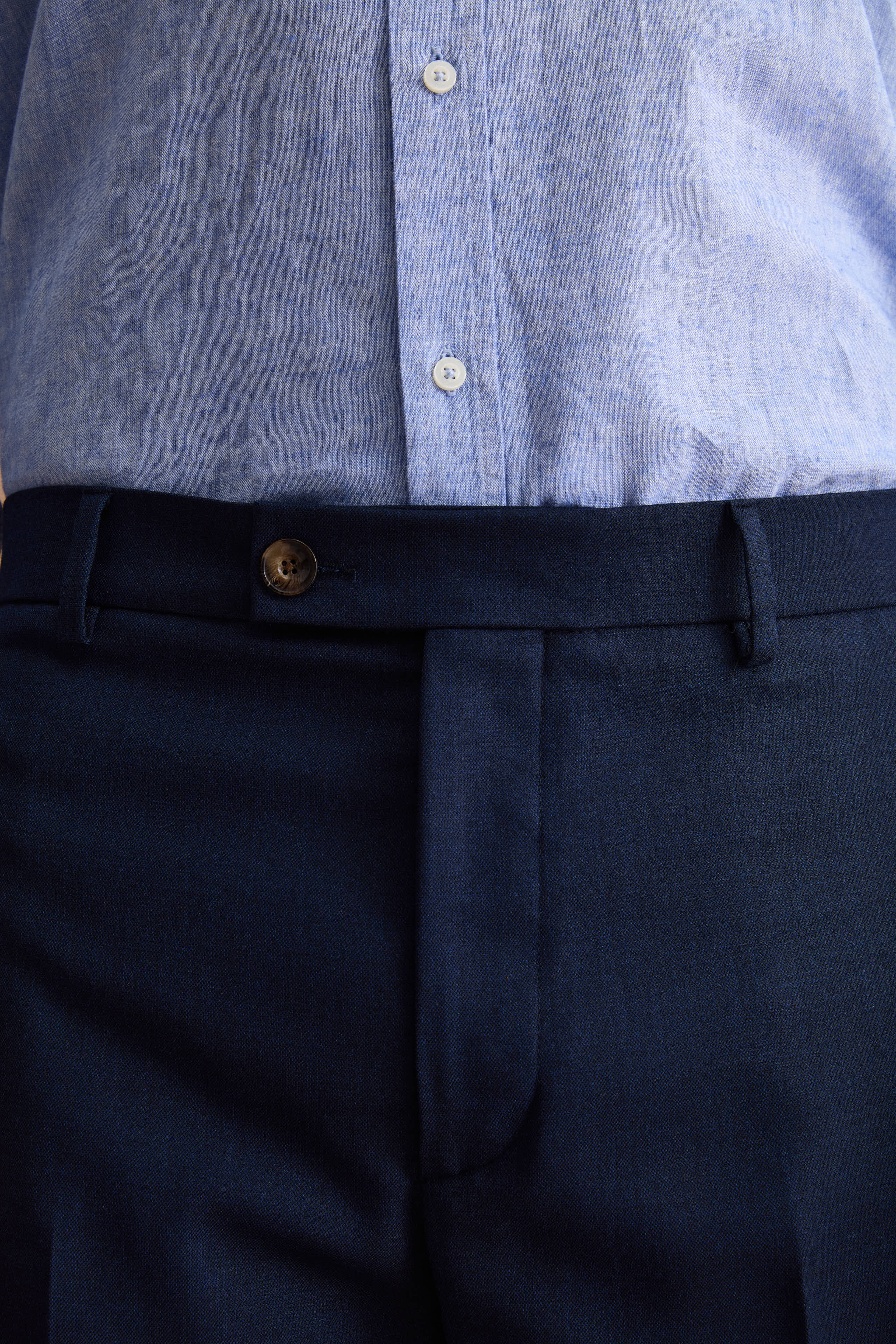 Carrot Wide-Leg Wool-Blend Trousers - BLUE