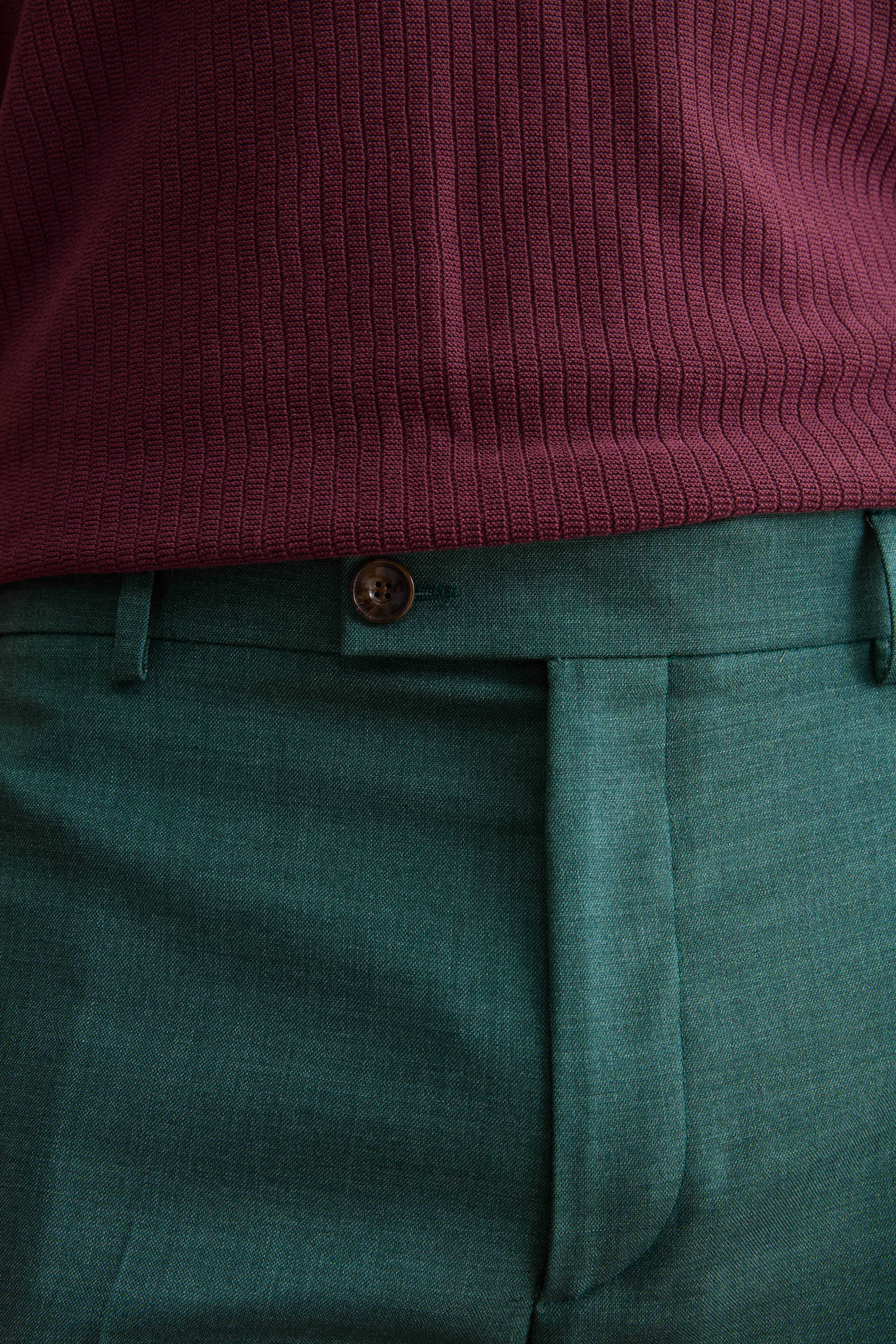 Carrot Wide-Leg Wool-Blend Trousers - GREEN