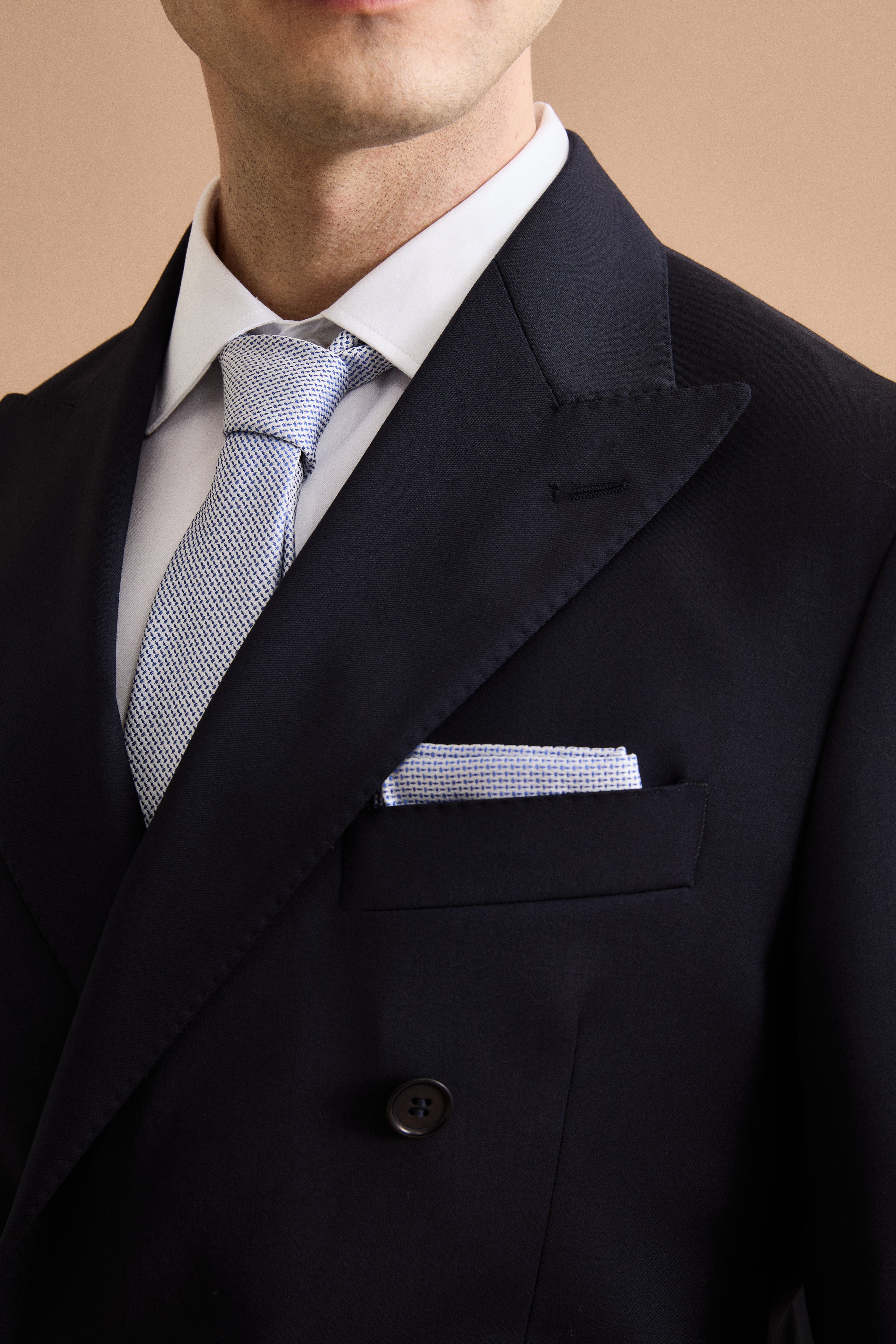 Gemusterte Krawatte für Zeremonien - Hellblaues Muster