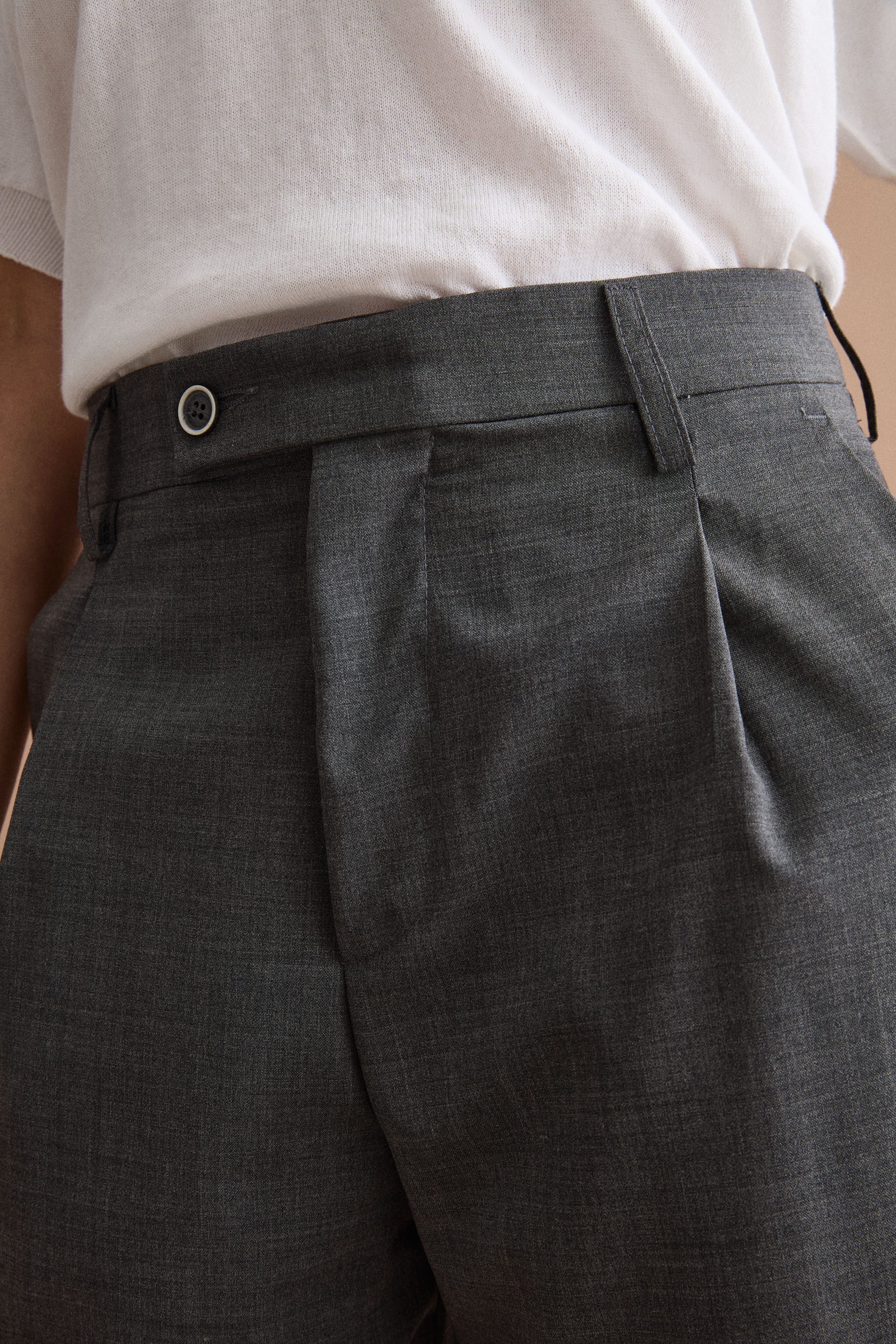 Pantalon Palazzo de Cérémonie en Laine Vierge - GRIS