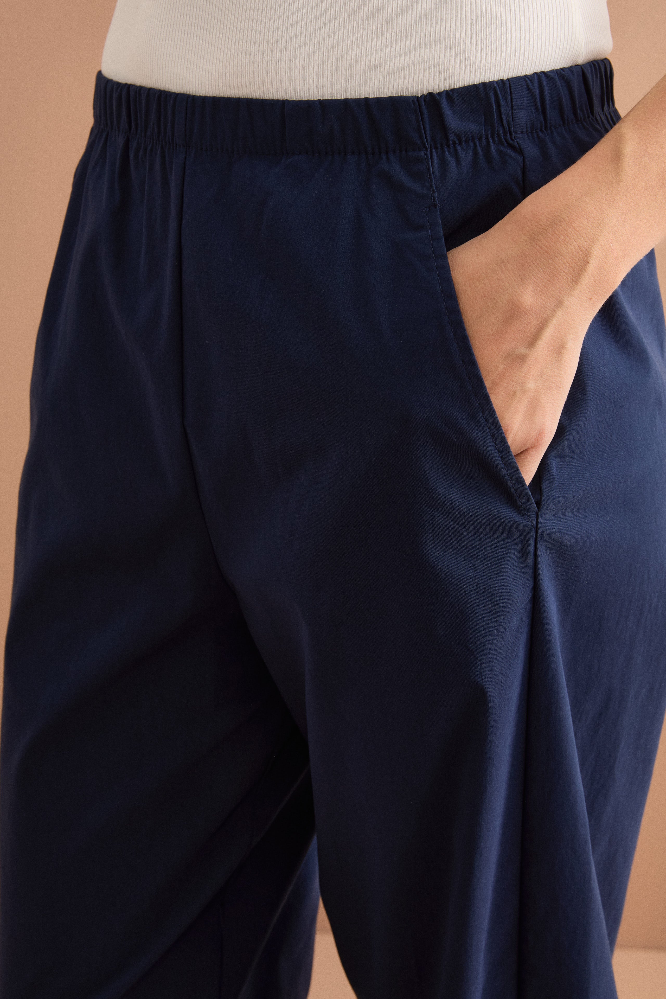 Pantalone Carrot con Vita Elasticizzata - BLU