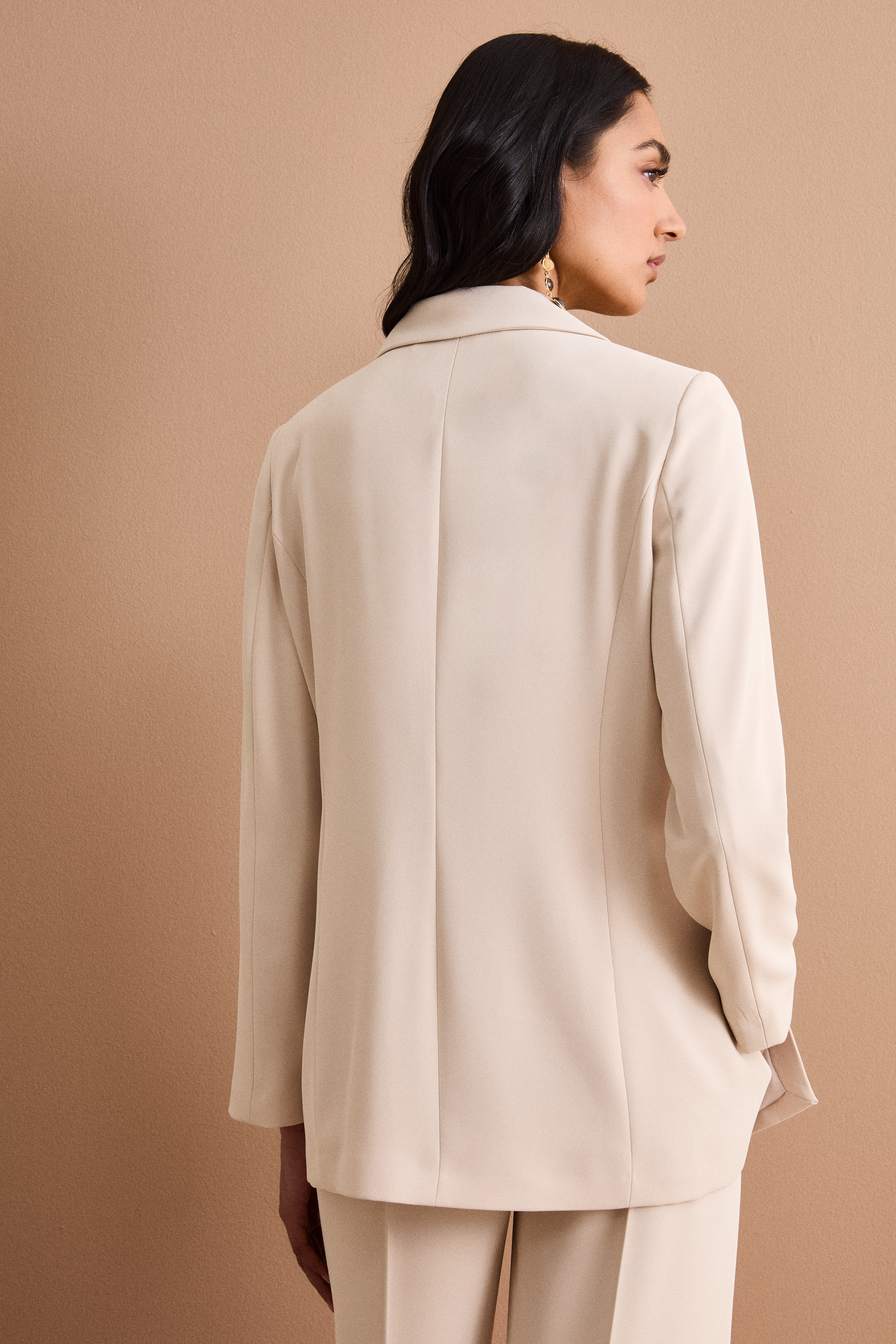 Gefütterter Doppelreihiger Cady-Blazer - Sandbraun