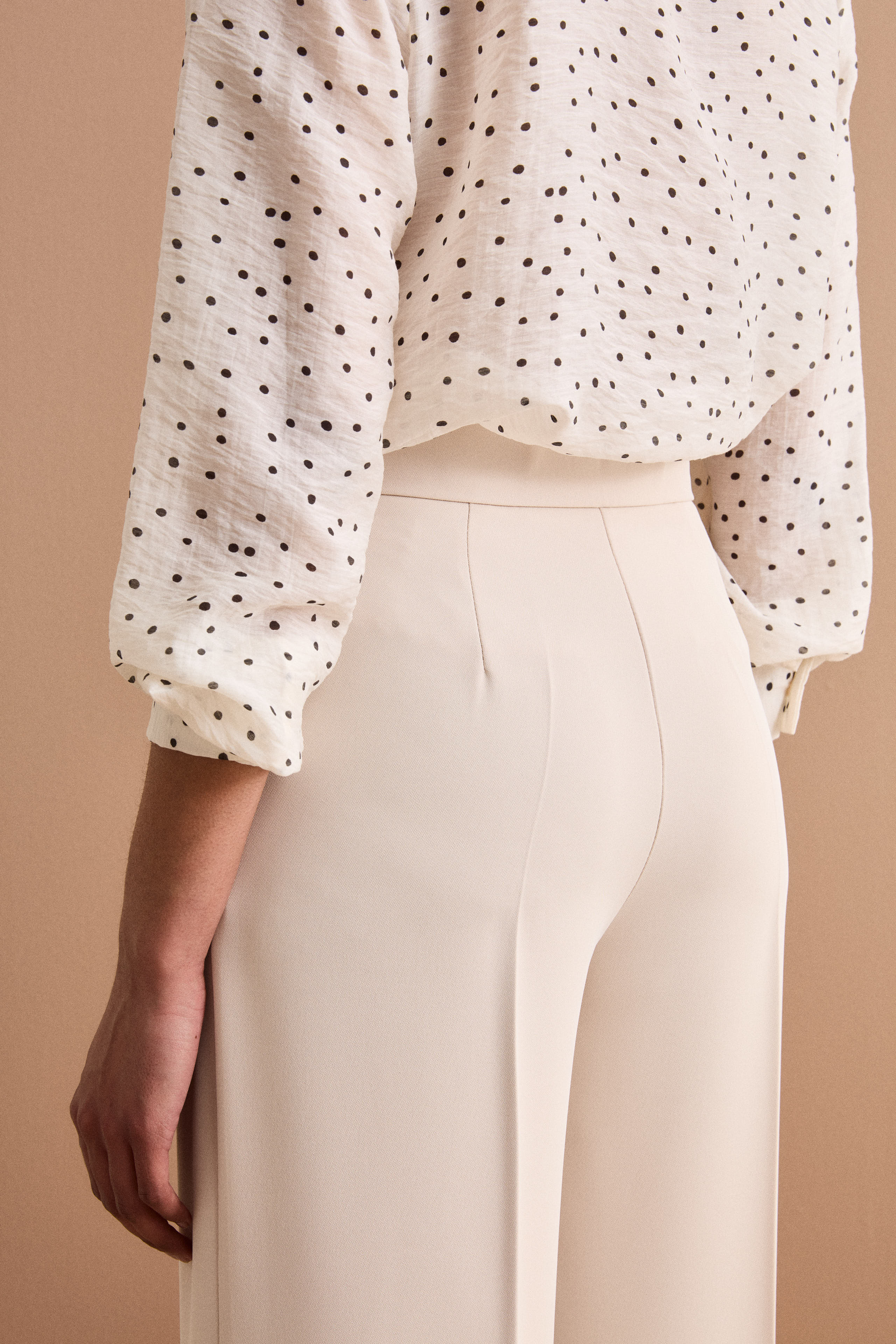 Palazzo-Cady-Hose mit Bügelfalte - Sandbraun