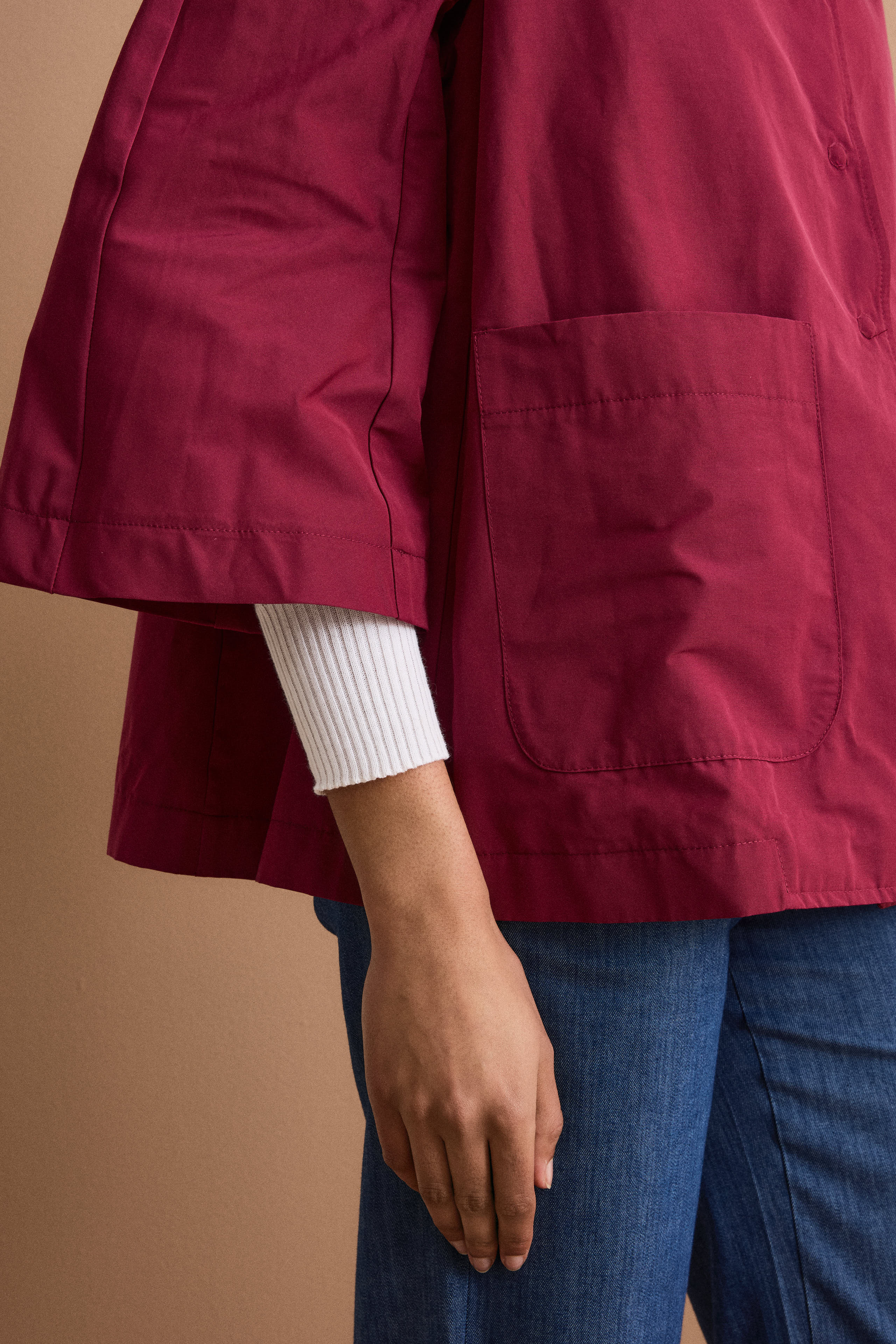 Cappa Over Sfoderata in Misto Cotone - BORDEAUX