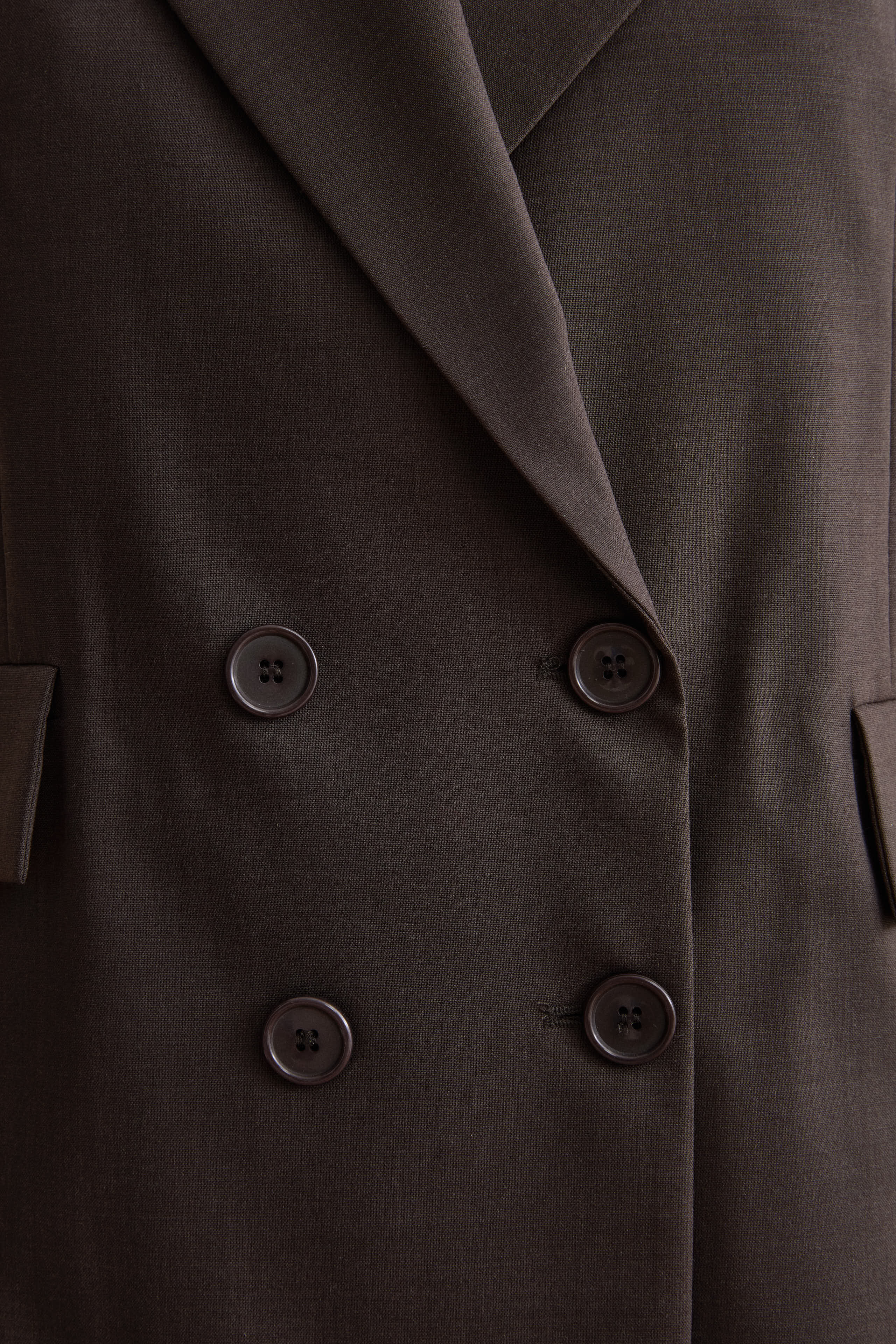 Gilet de Cérémonie Croisé en Laine Vierge - Marron foncé