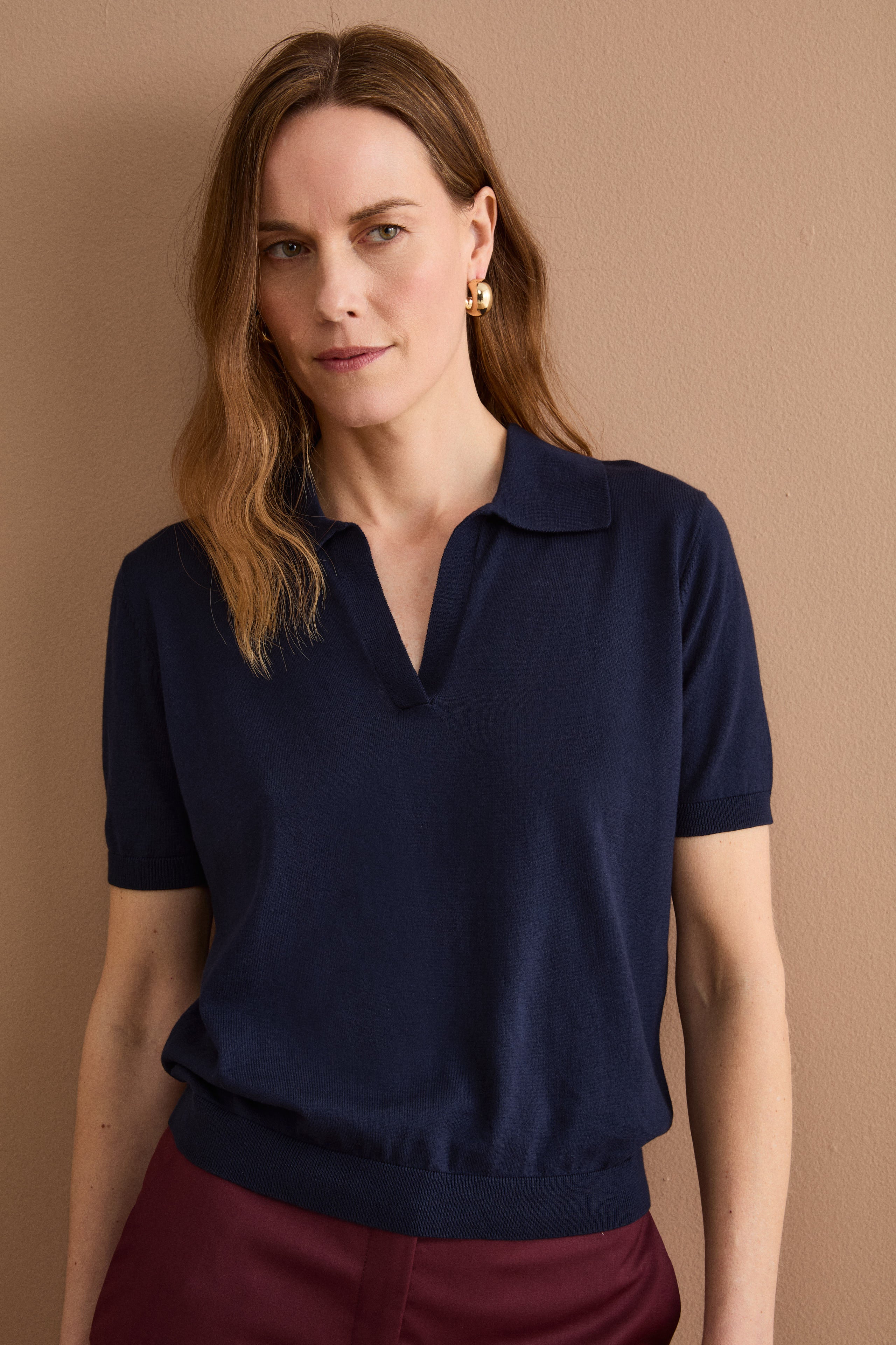 Polo Derby Mezza Manica in Cotone - BLU