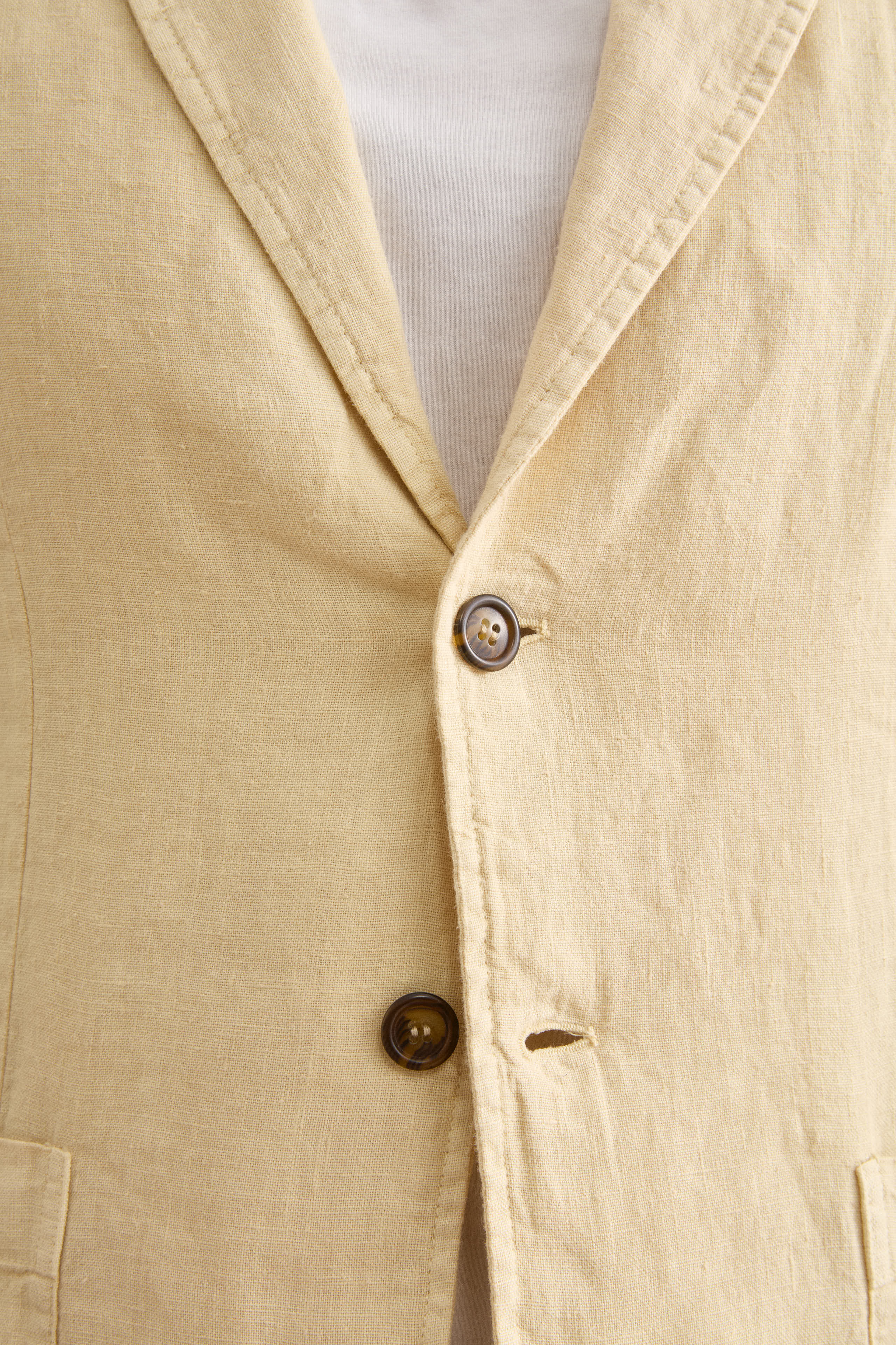 Ungefütterte Regular-Fit-Leinenjacke - Sandbraun