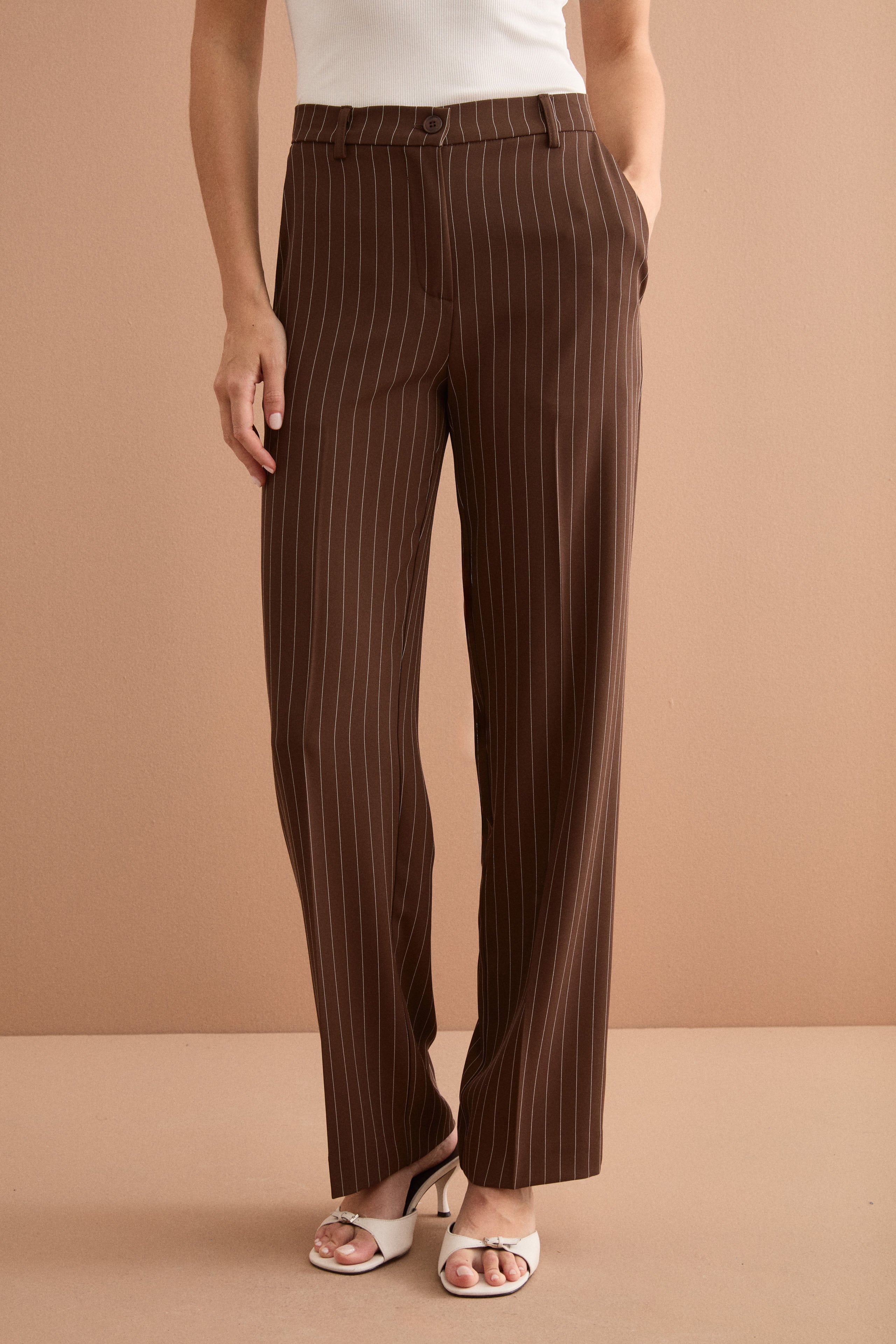 Nadelstreifen-Palazzo-Hose aus Cady - -