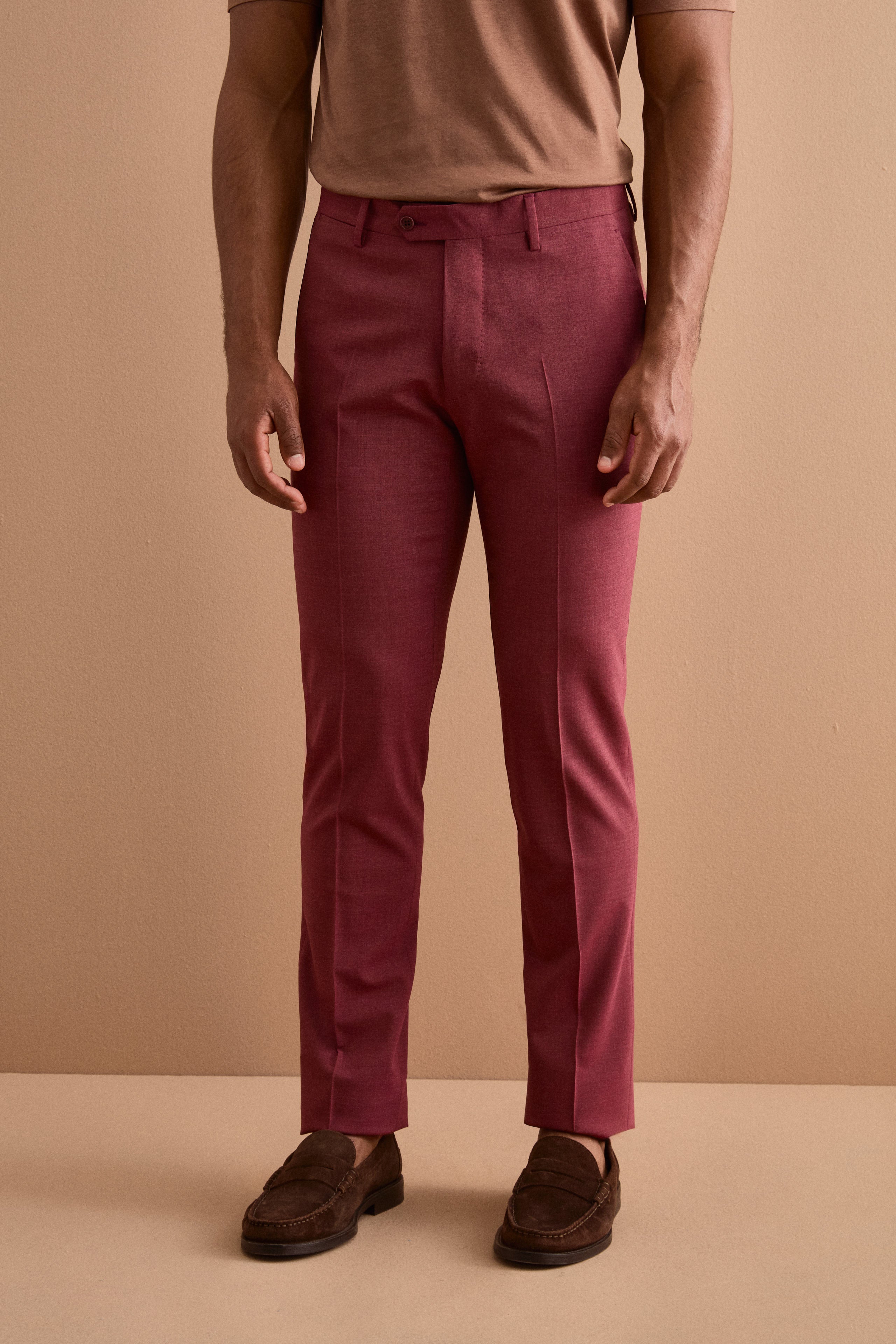 Men’s Bordeaux Slim Fit Single-Breasted Suit- Burgundy