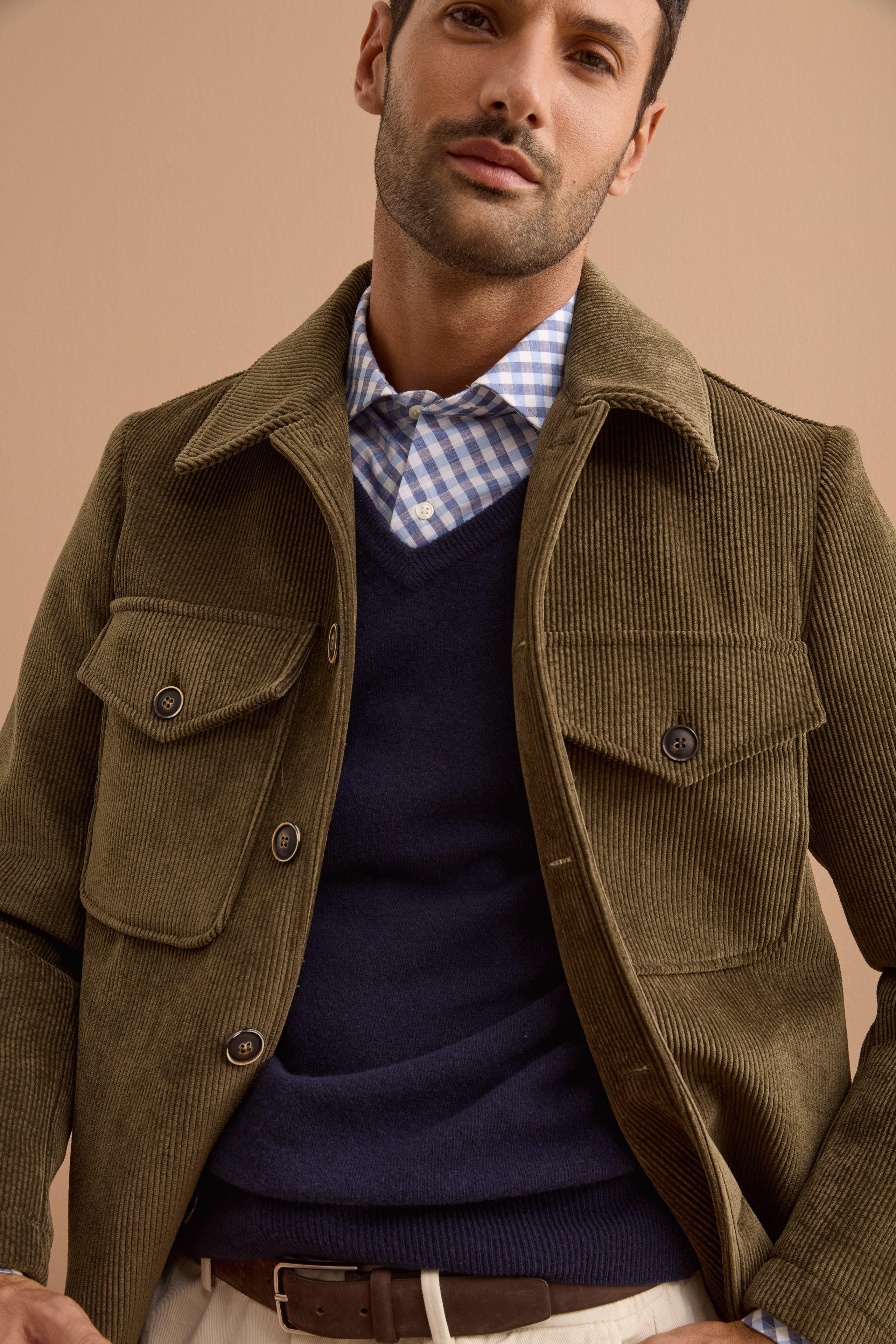 GIiubbotto Overshirt in Velluto a Coste - VERDE