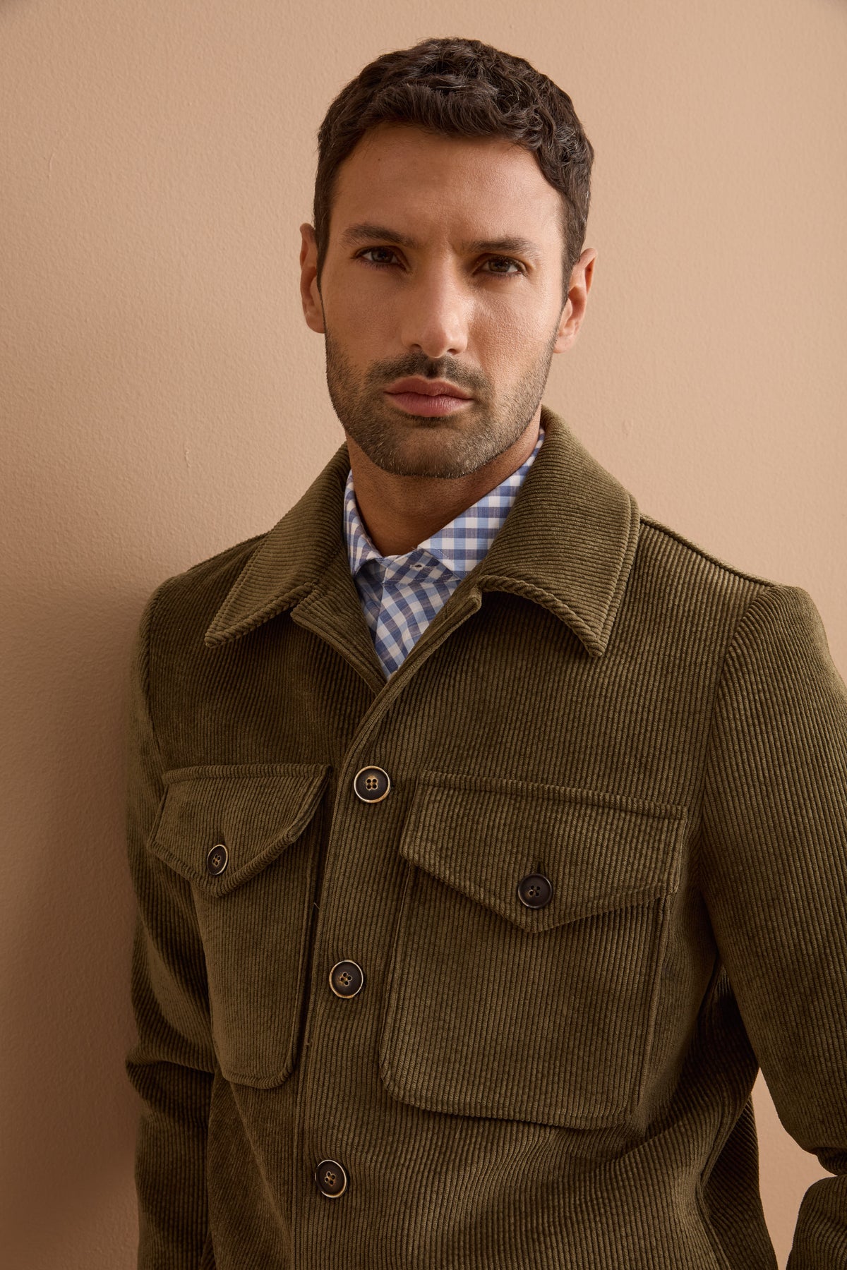 Virgin Wool Single-Breasted Slim Fit Check Suit - GREEN