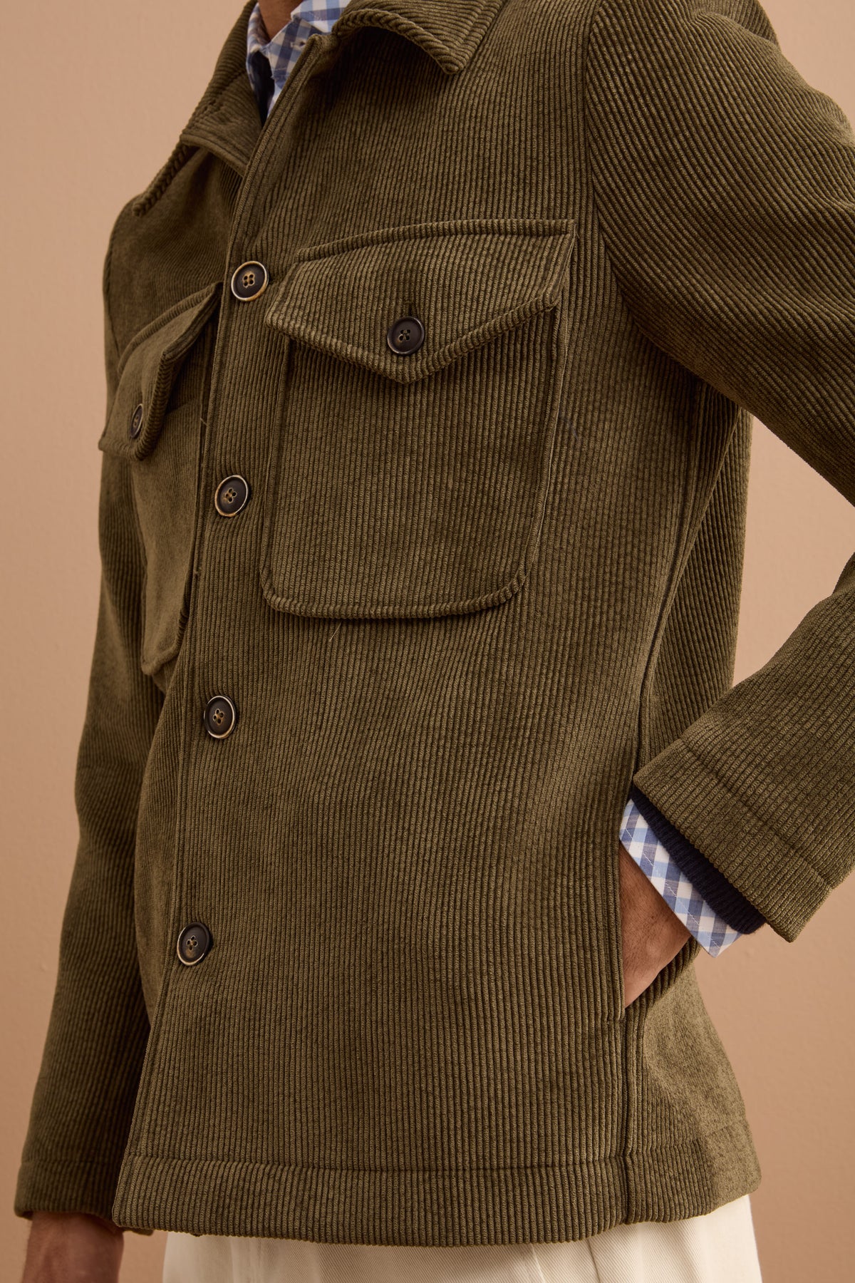Virgin Wool Single-Breasted Slim Fit Check Suit - GREEN