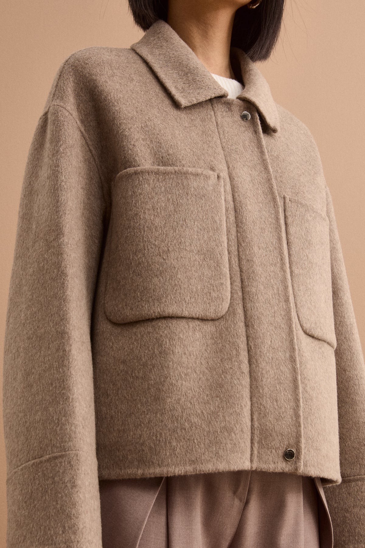 Double-Faced Wool and Cashmere Overshirt Jacket - gray