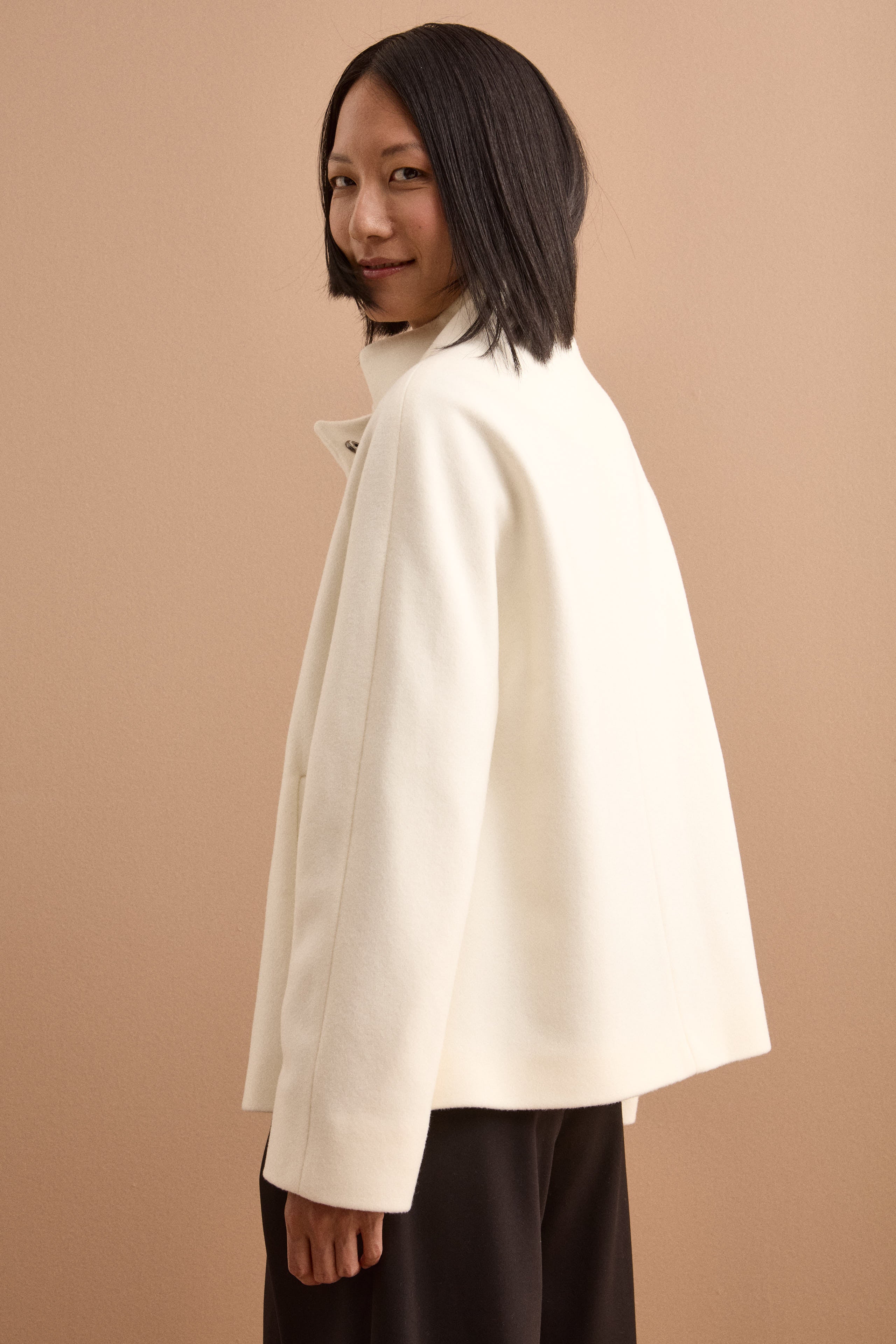 Cappotto Corto in Lana e Cashmere - BIANCO
