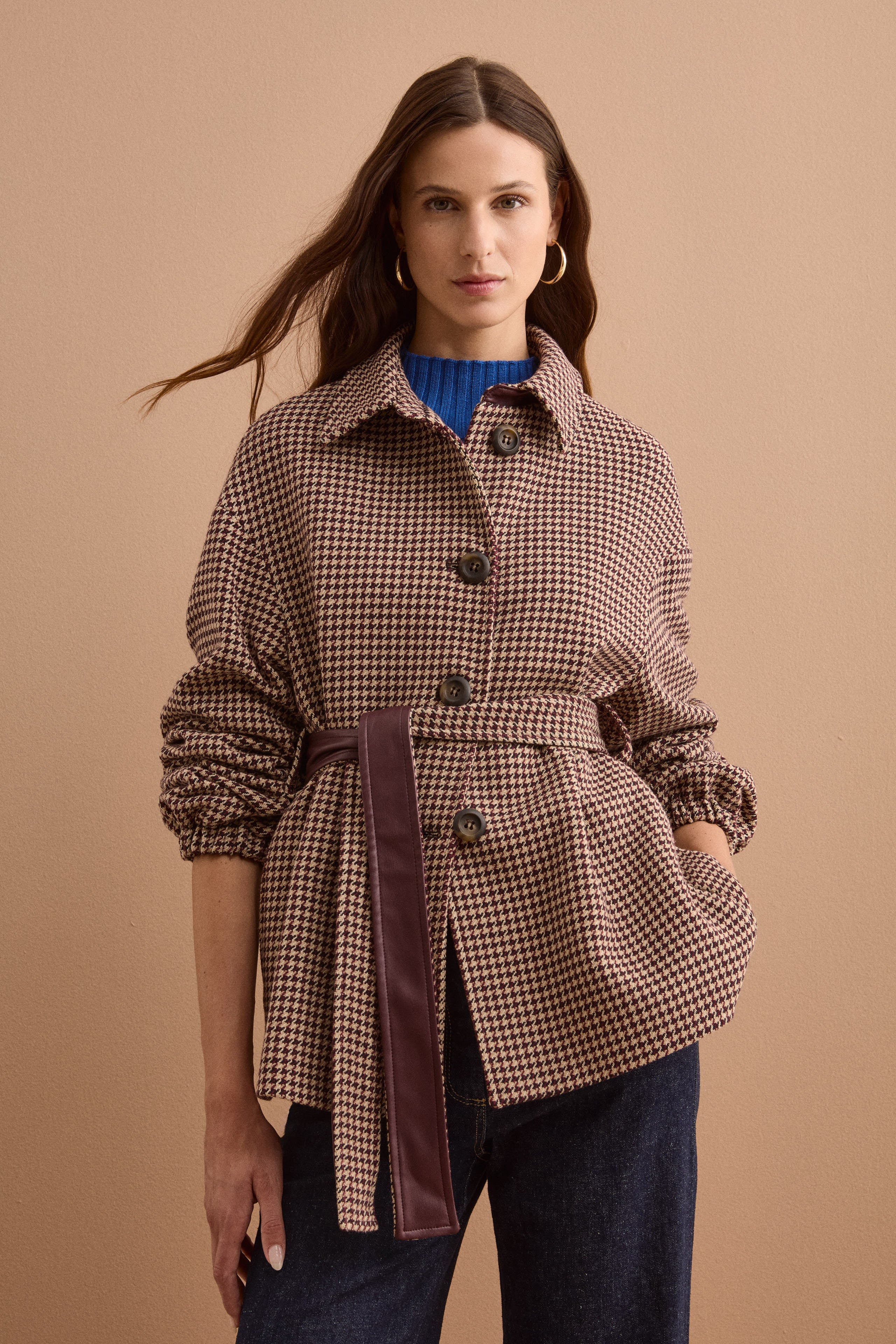 Belted Cotton-Blend Overshirt - -