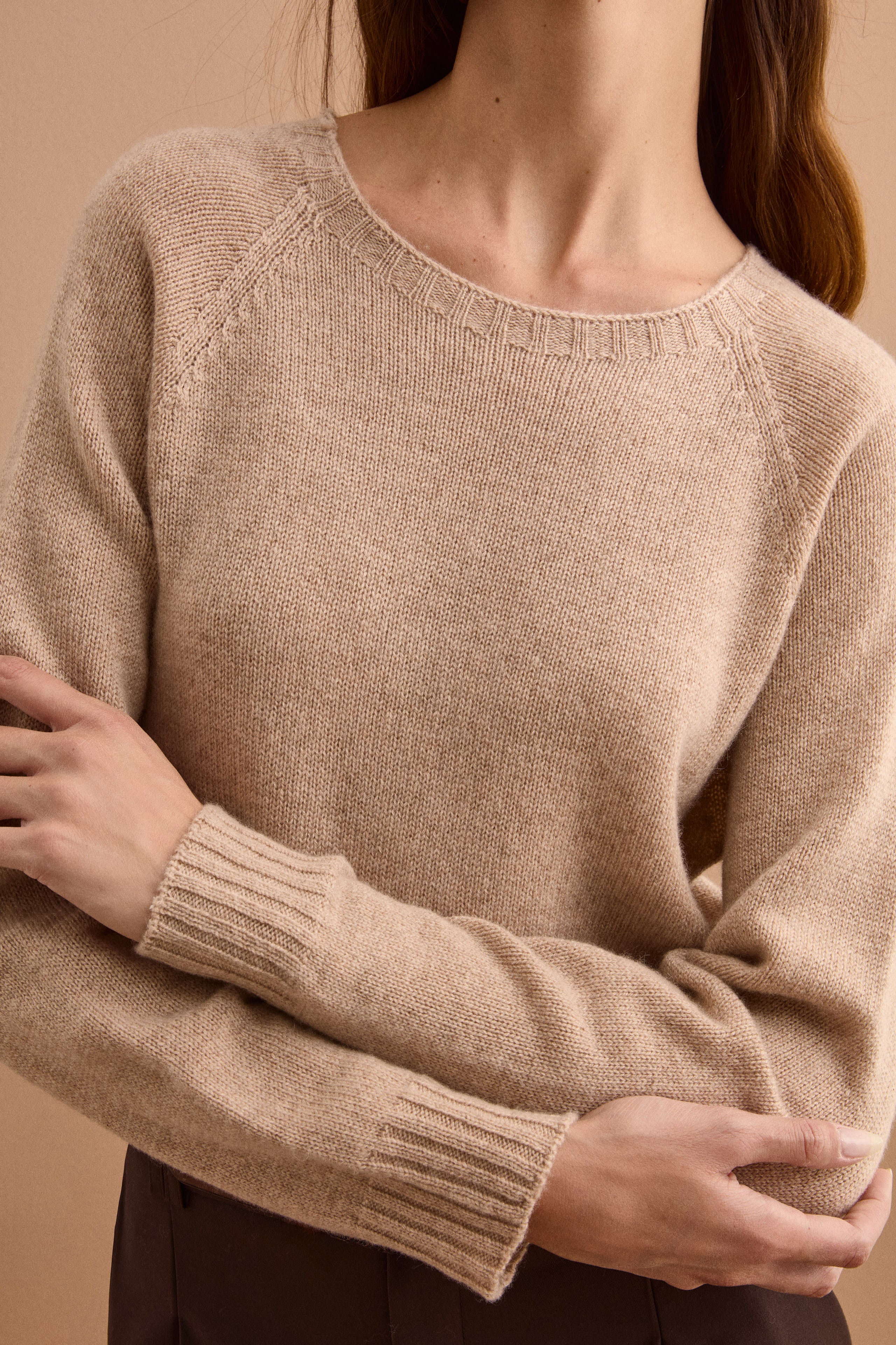 Pure Cashmere Boat-Neck Jumper - Natural