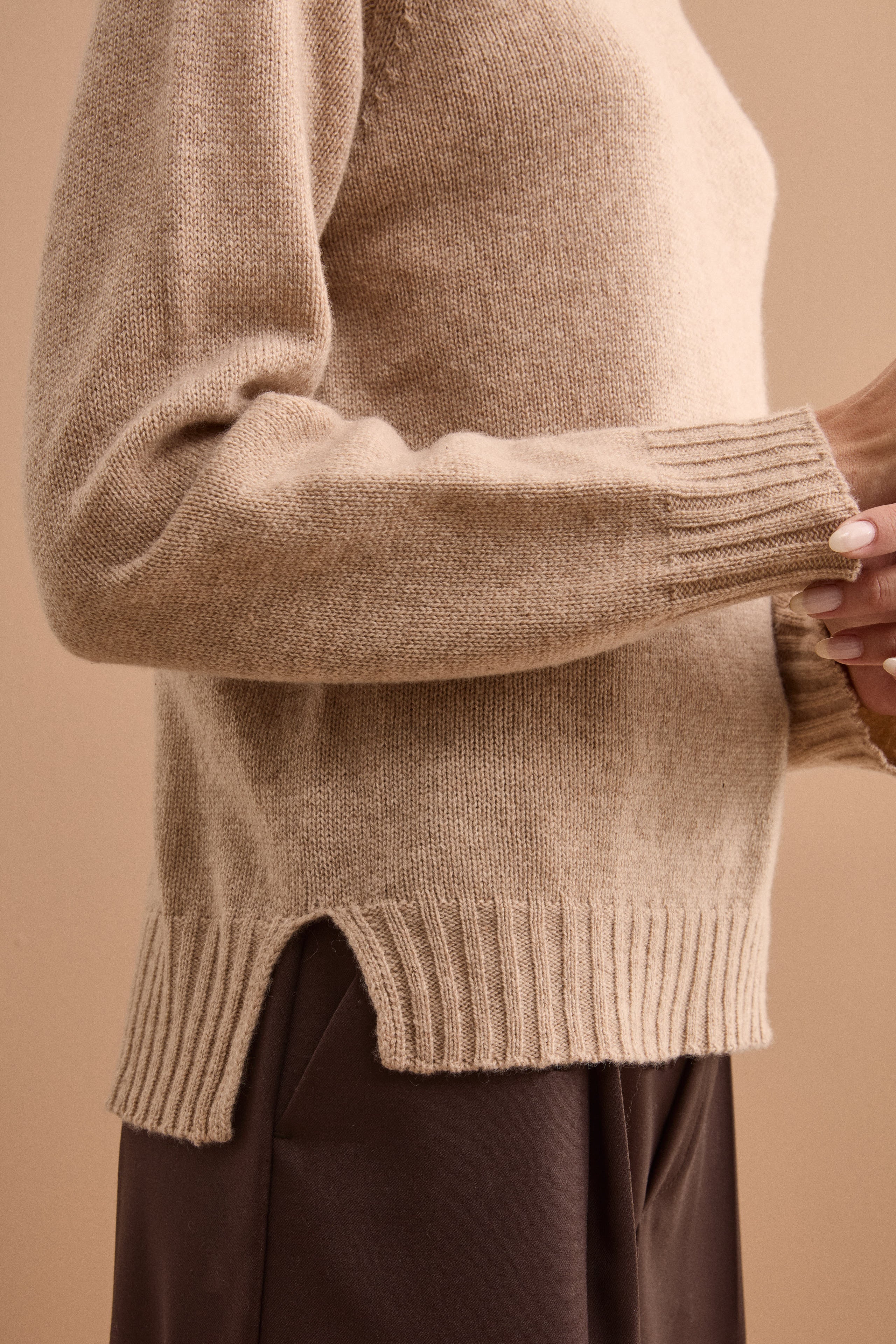 Pure Cashmere Boat-Neck Jumper - Natural