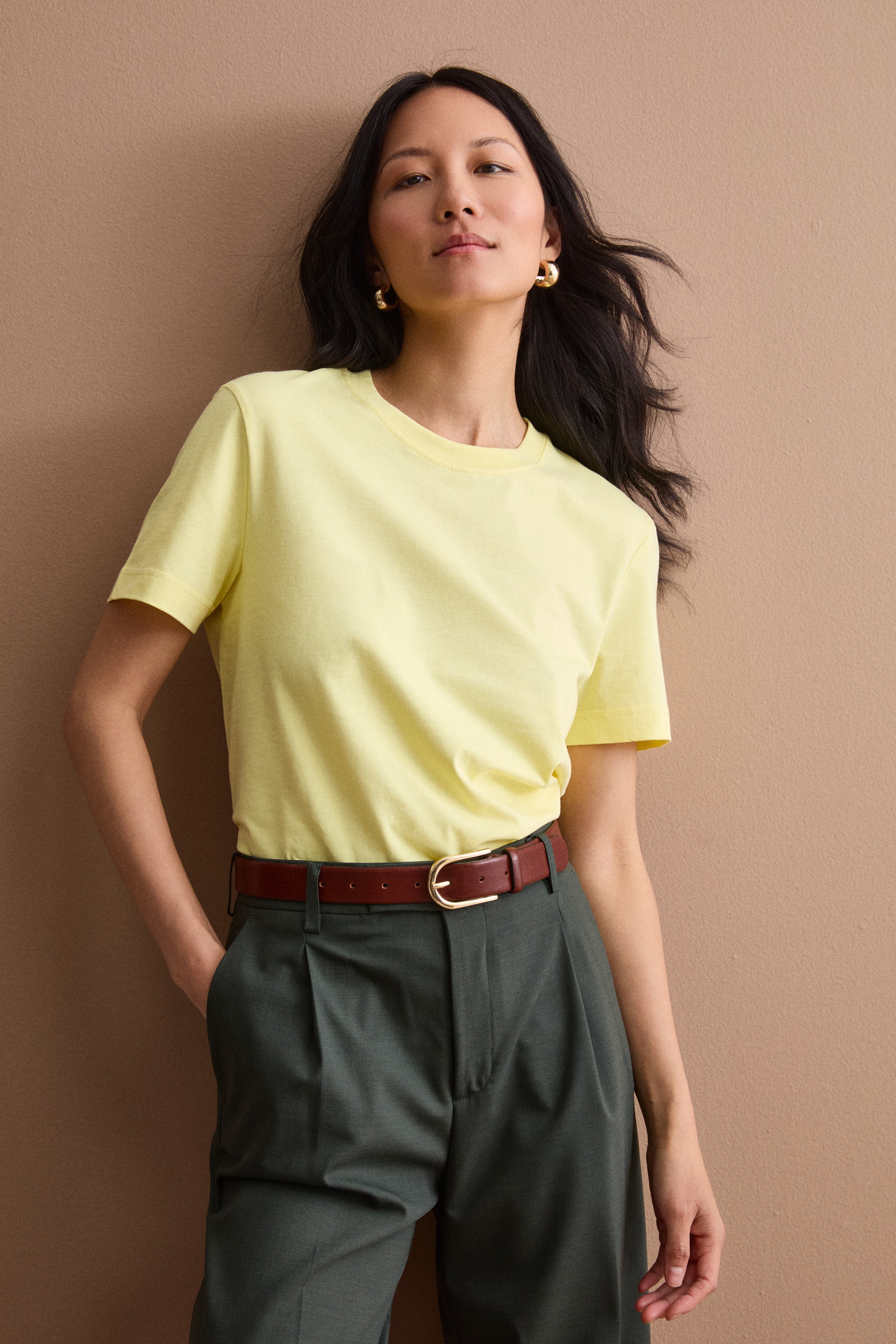T-Shirt Boxy in Cotone - GIALLO CHIARO